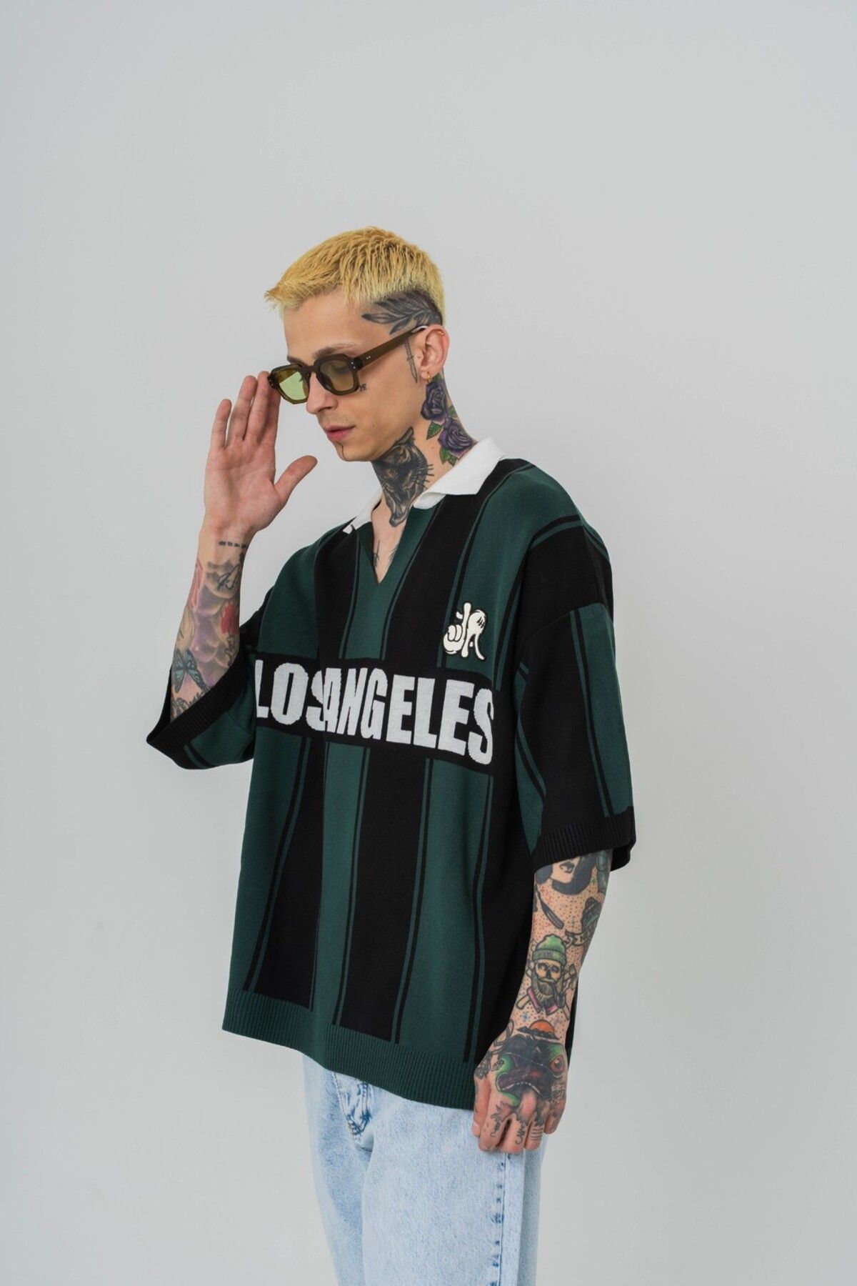 go gang own Los Angeles Knit Polo Yaka Triko T-shirt