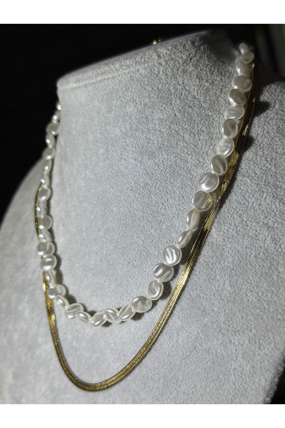 XUPING JEWELRY 18k inci detaylı yılan zincirli Çelik kolye paslanmaz kararmaz
