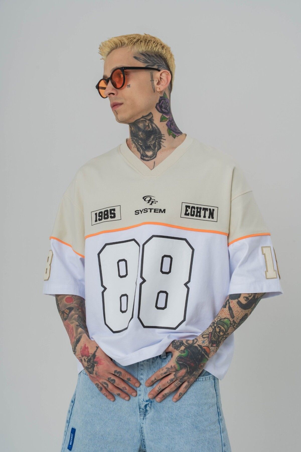 go gang own Eighty-Eight V Yaka Oversize T-shirt