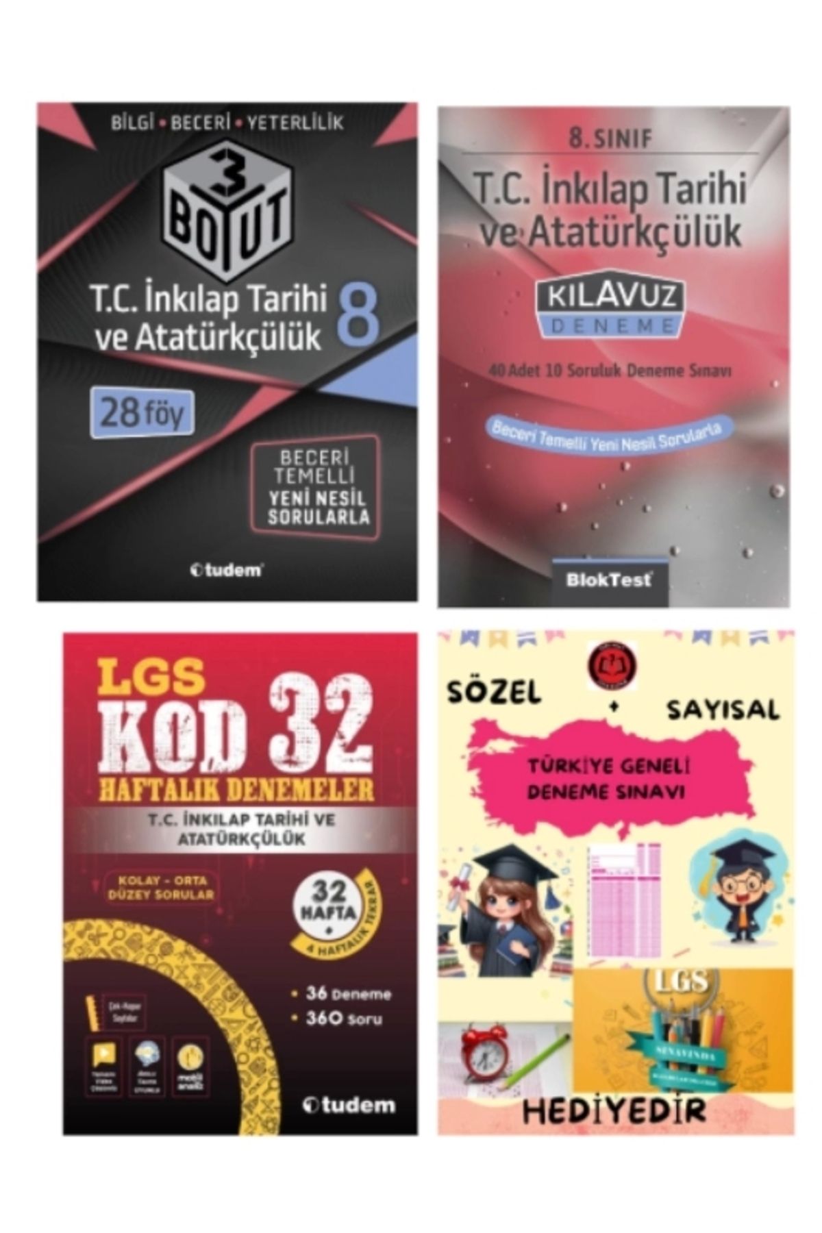 Tudem Yayınları TUDEM YAYINLARI LGS 3 BOYUT T.C İNKILAP TARİHİ BECERİ TEMELLİ SORU BANKASI - T.C İNKILAP TARİHİ KLAV