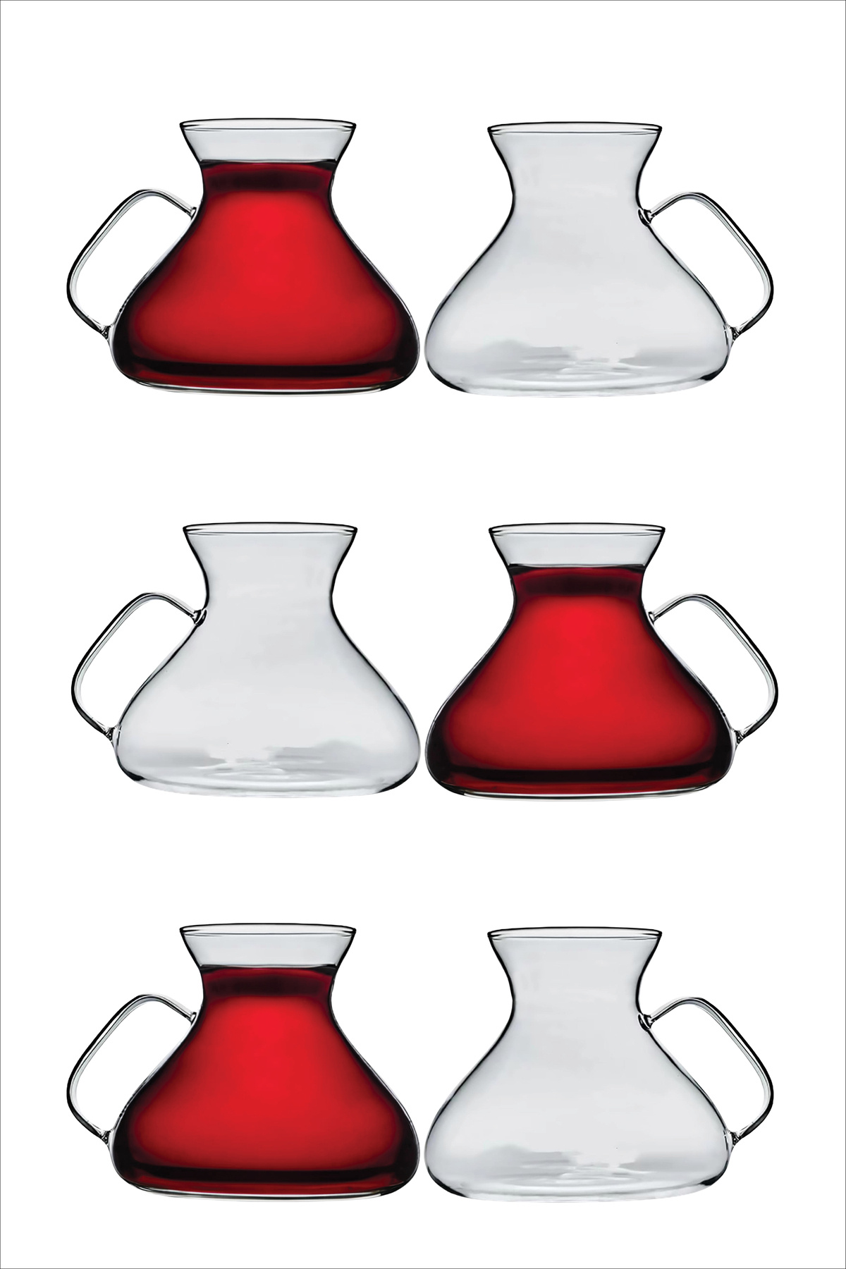 Perotti-16043 Ehl-I Keyf Set of 6 Borosilicate Glass Tea Cups 200 ml 4