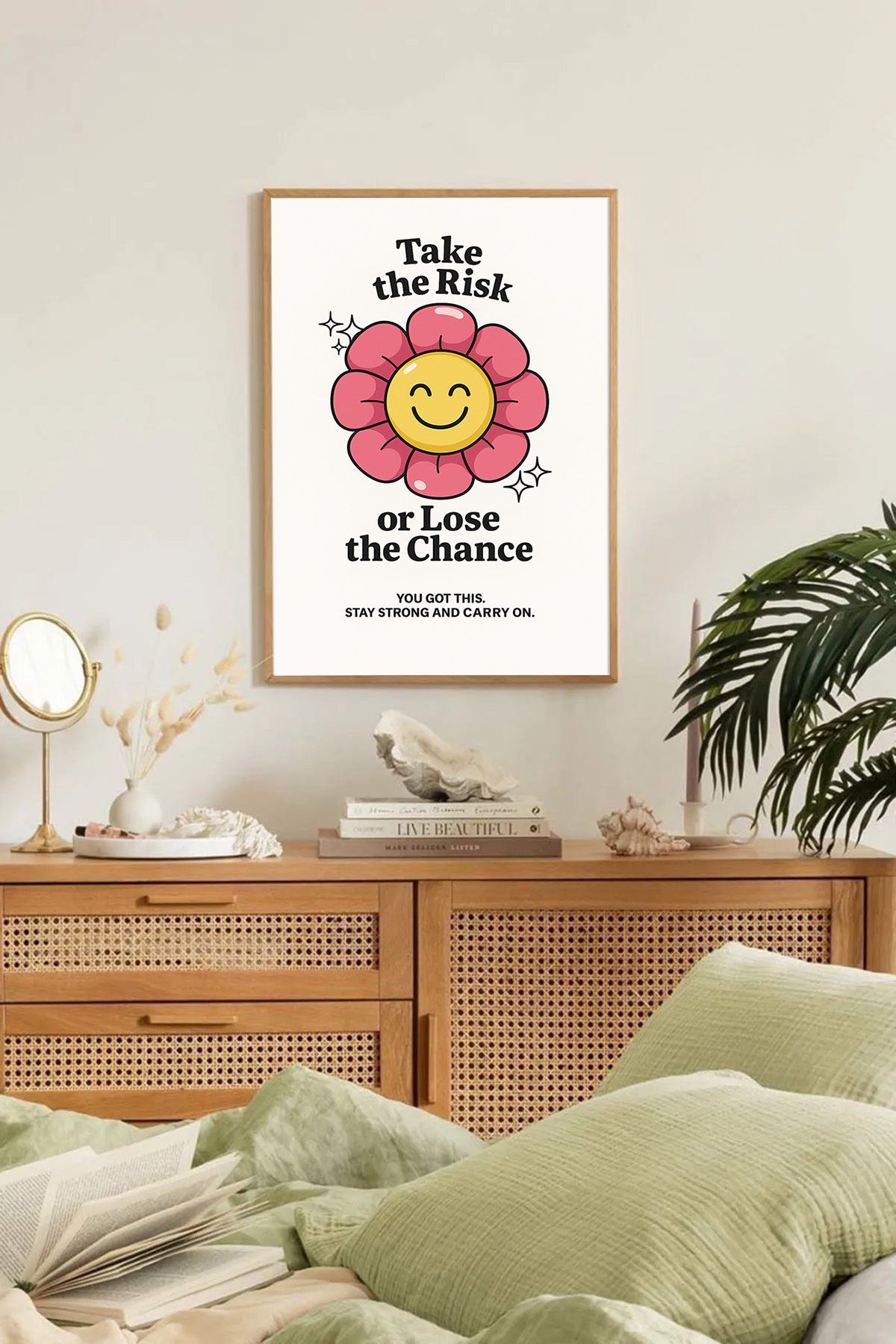 Dekorsiahome Tek Parça Ahşap Çerçeveli Oturma Odası Salon Mutfak Tablo TK0358