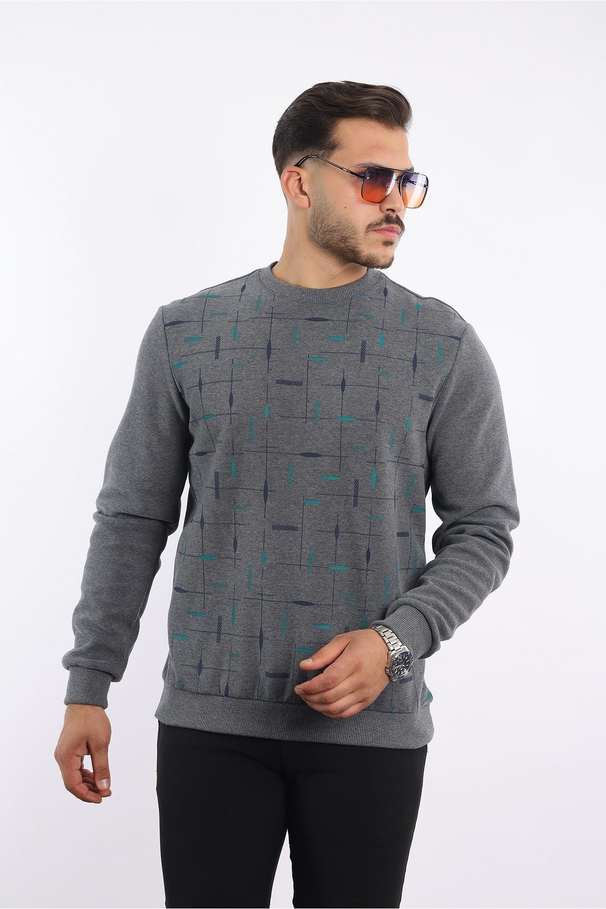 rugatchi Selanik Dokuma Bisiklet Yaka Sweatshirt
