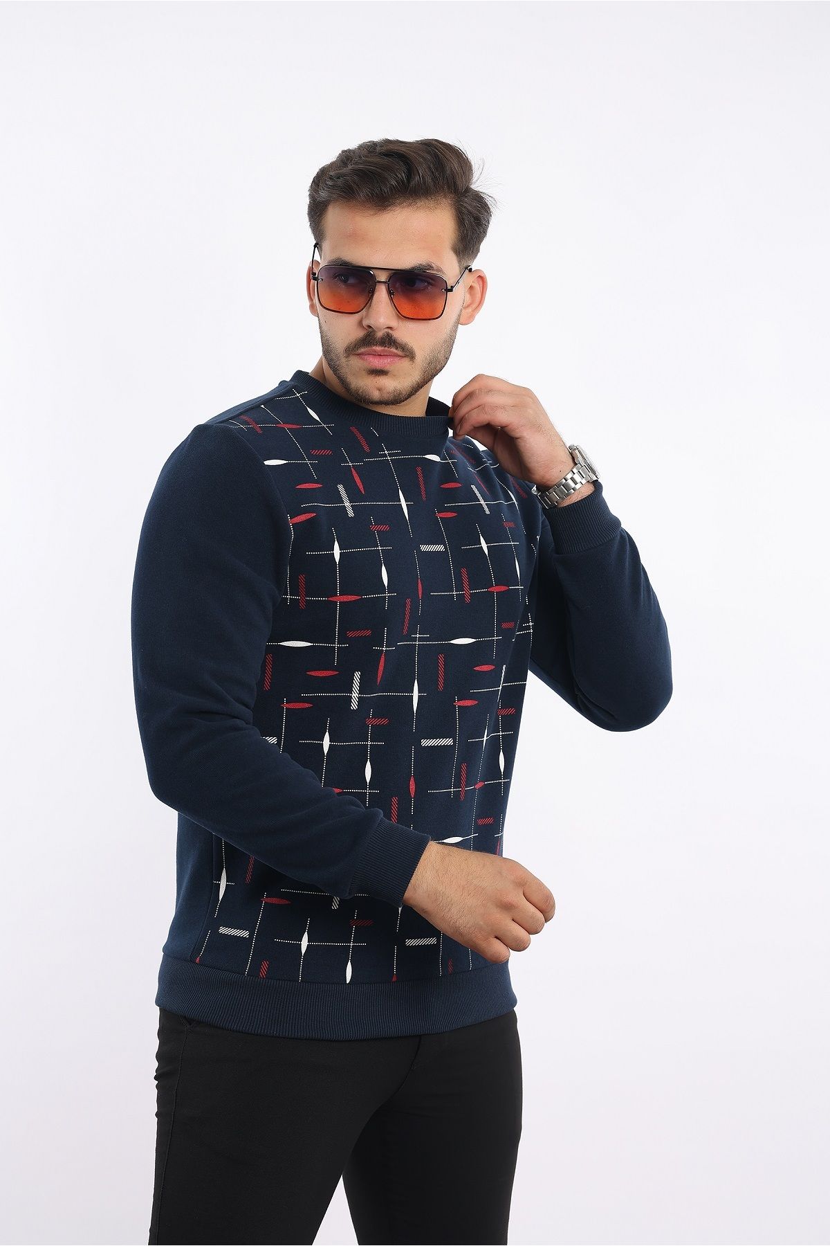 rugatchi Selanik Dokuma Bisiklet Yaka Sweatshirt