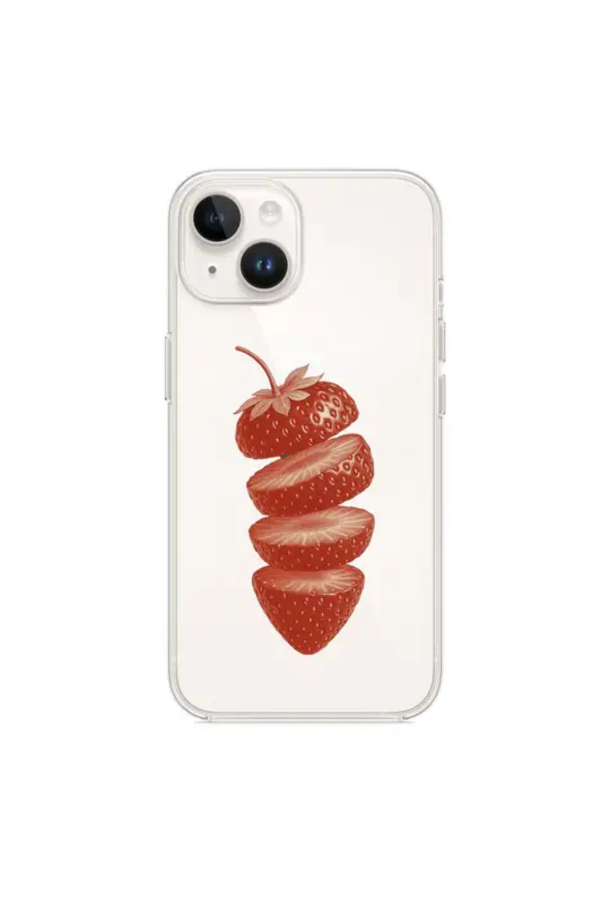 Di Aksesuar Iphone 12 Pro Max Çilek Şeffaf Kılıf