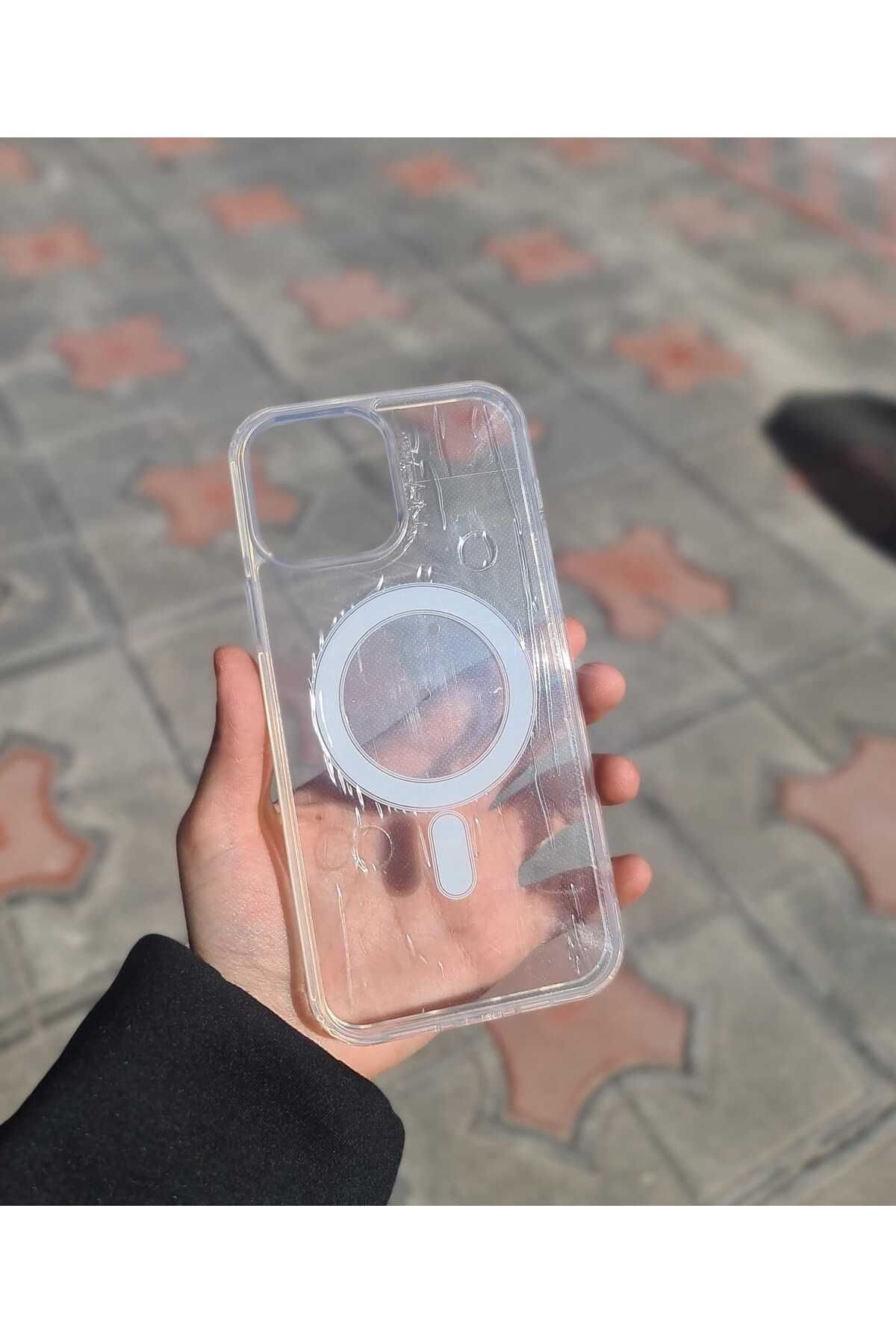 CEP-HANE Apple iPhone 13 Pro Max Magsafe Şeffaf Kılıf Darbelere Karşı Koruyucu Kapak
