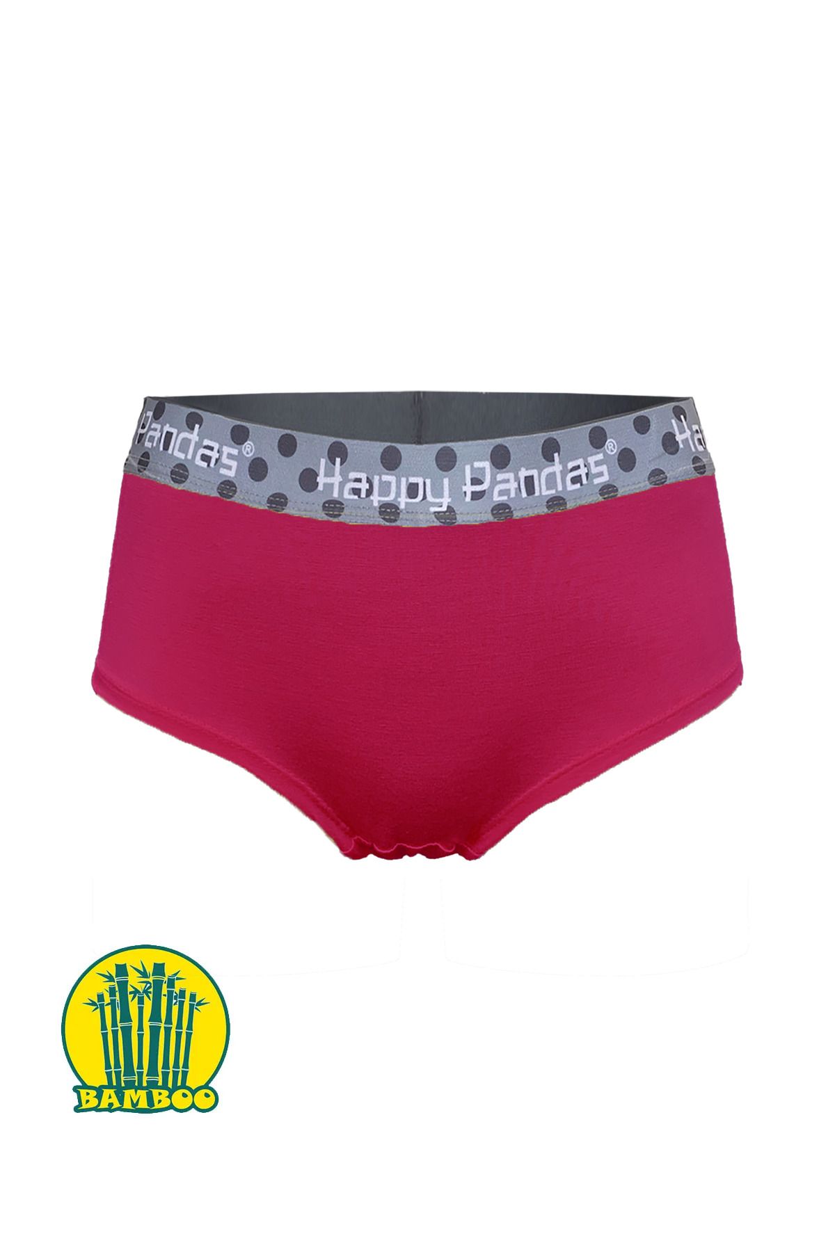 BRAINWEAR Kadın Likralı Bambu Dijital Baskılı Hipster Boxer Külot - Happy Pandas Creation