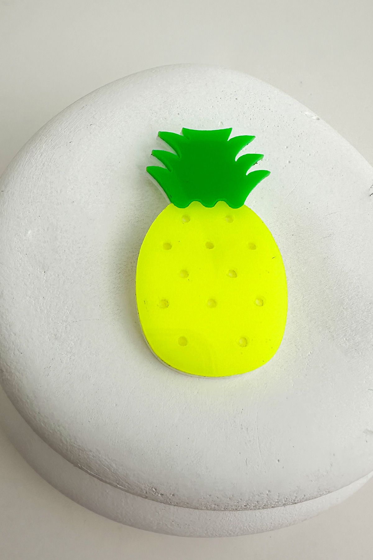 Modex Yeşil Akrilik İğneli Ananas Broş (6cm)