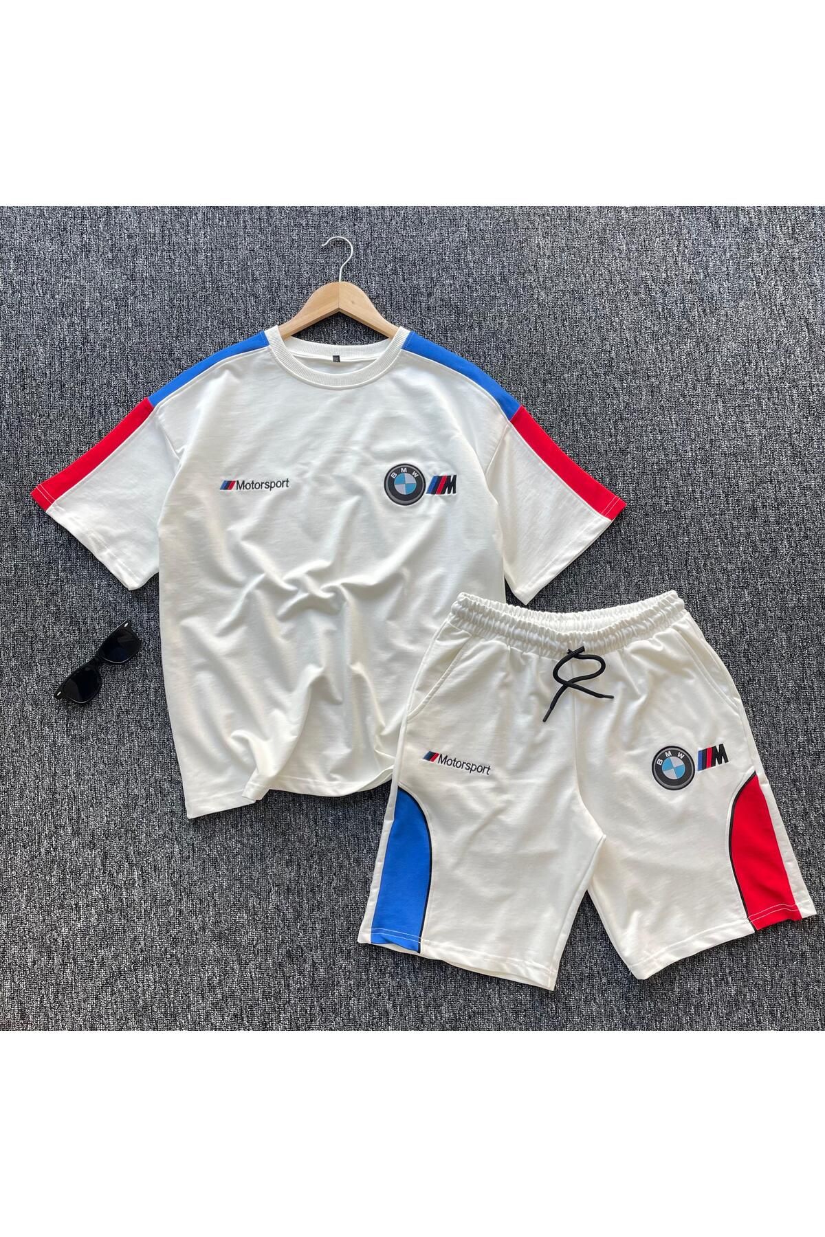 Pablomoda Nakışlı Yüksek Kalite 2'li BMW T-shirt Şort Takım