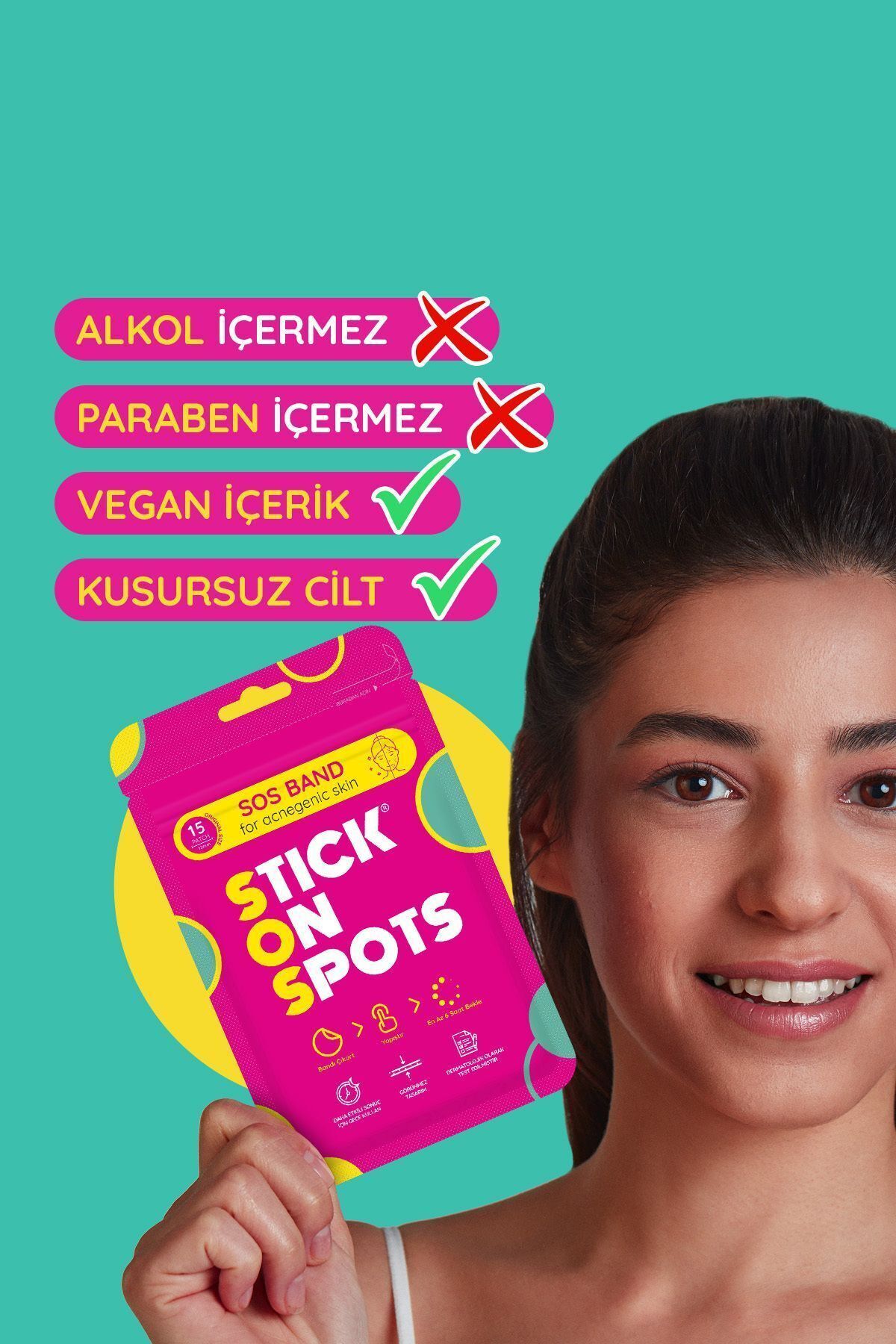 Stick On Spots-S.O.S Band - 15 Pieces of Pimple/Acne Tape - Pimple Patch - Hydrocolloid Tape X3 5