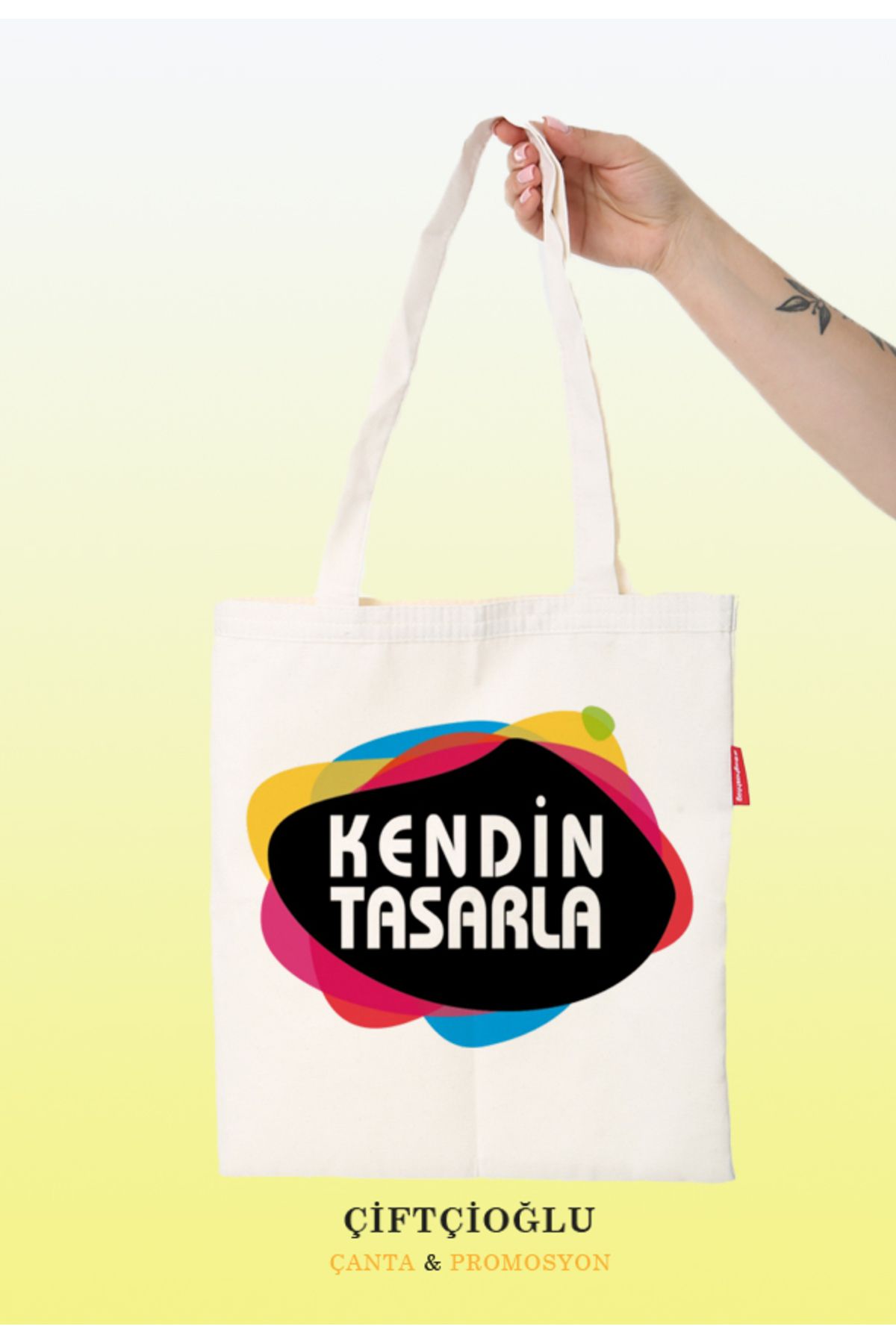 çiftçioğlu Kişiye Özel Baskılı 38x42 Bez Omuz ve El Çanta Hediyelik Sadece Size Özel