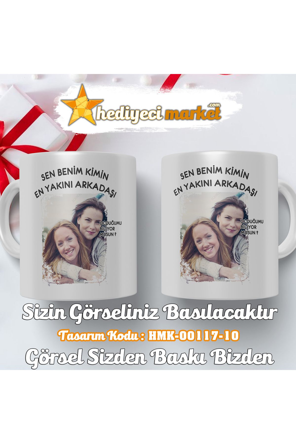 Hediyeci Market Kişiye Özel  Beyaz Kupa Bardak