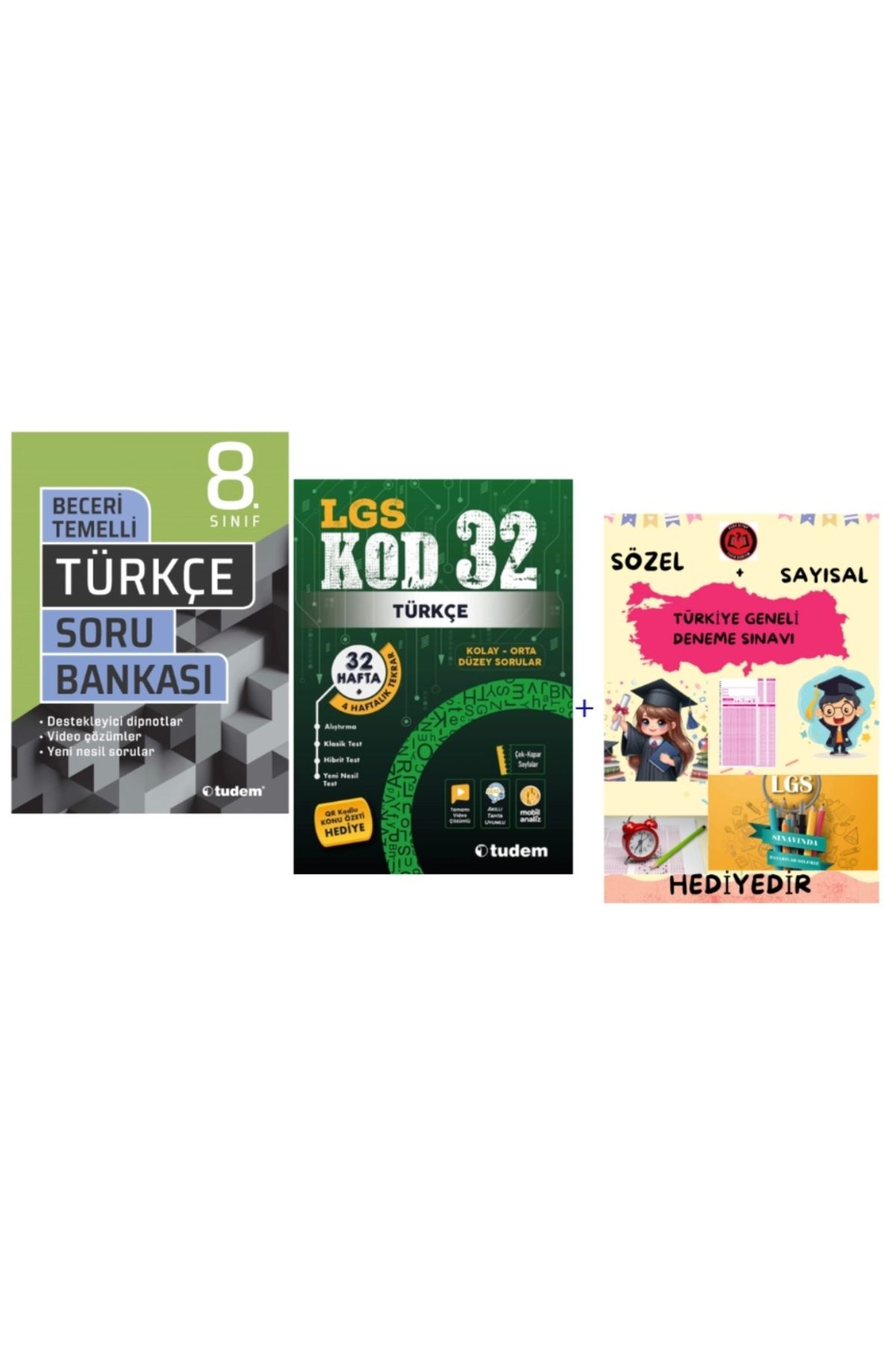 Tudem Yayınları TUDEM YAYINLARI LGS TÜRKÇE BECERİ TEMELLİ SORU BANKASI - LGS TÜRKÇE KOD 32 DENEME - HEDİYE