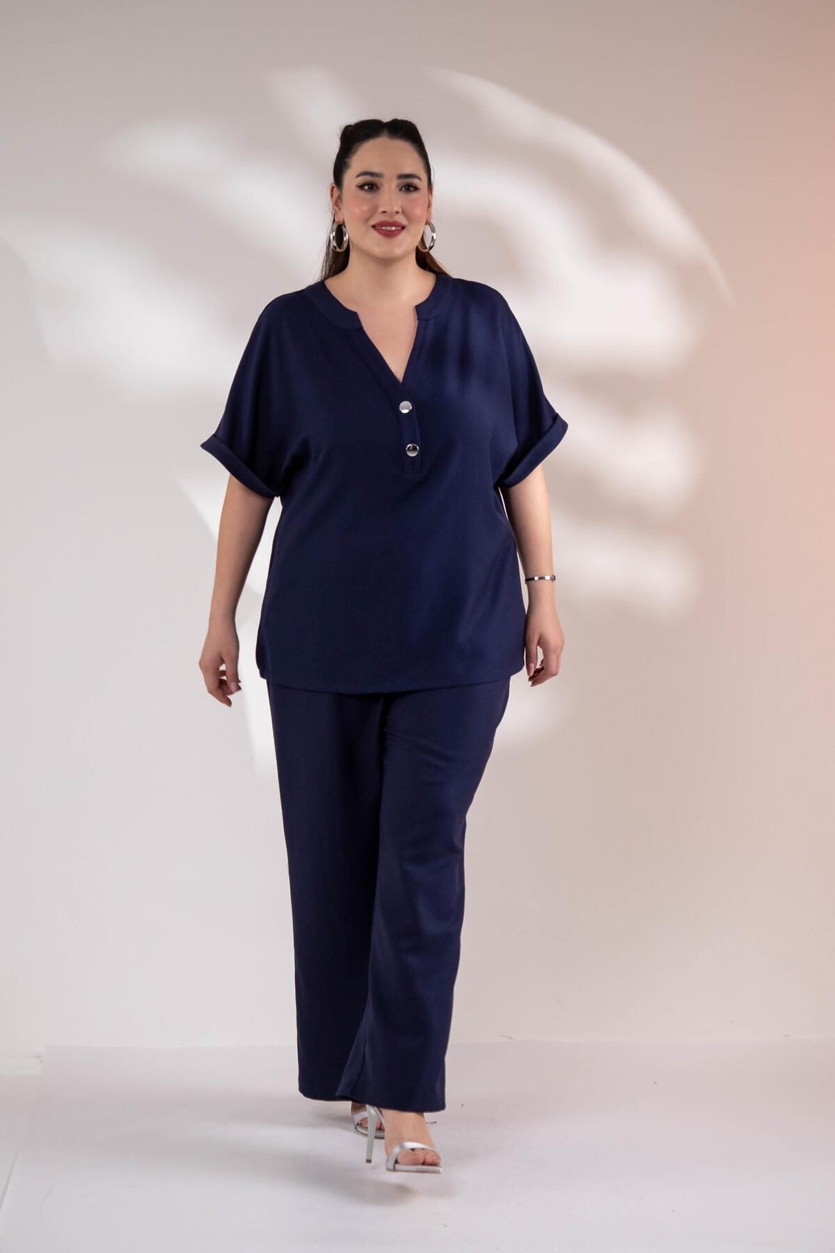 Roxxlen 3330380 Beli Lastikli Pantolon