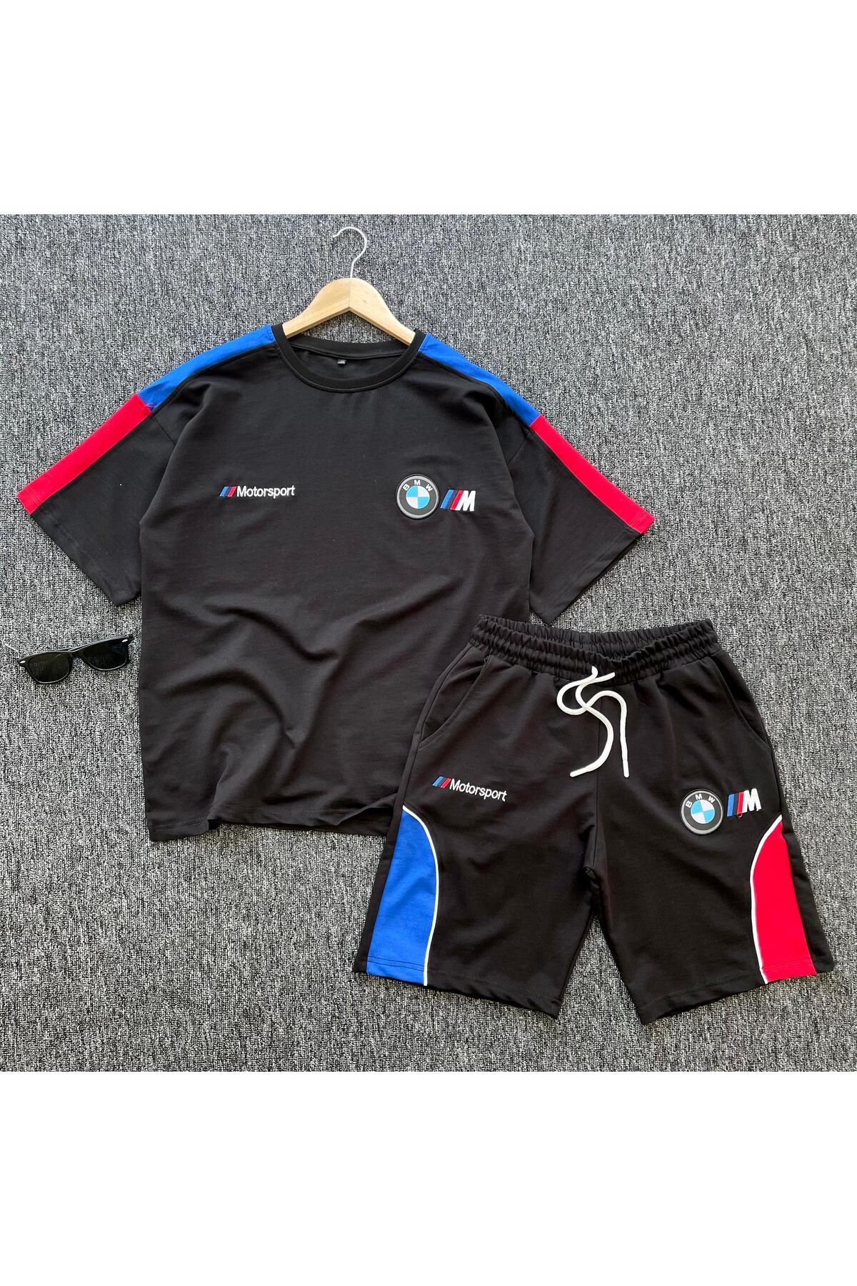 Pablomoda Nakışlı Yüksek Kalite 2'li BMW T-shirt Şort Takım