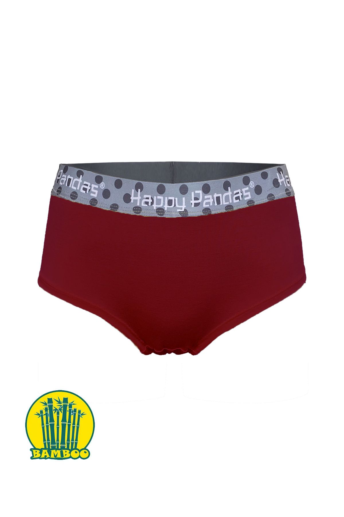 BRAINWEAR Kadın Likralı Bambu Dijital Baskılı Hipster Boxer Külot - Happy Pandas Creation