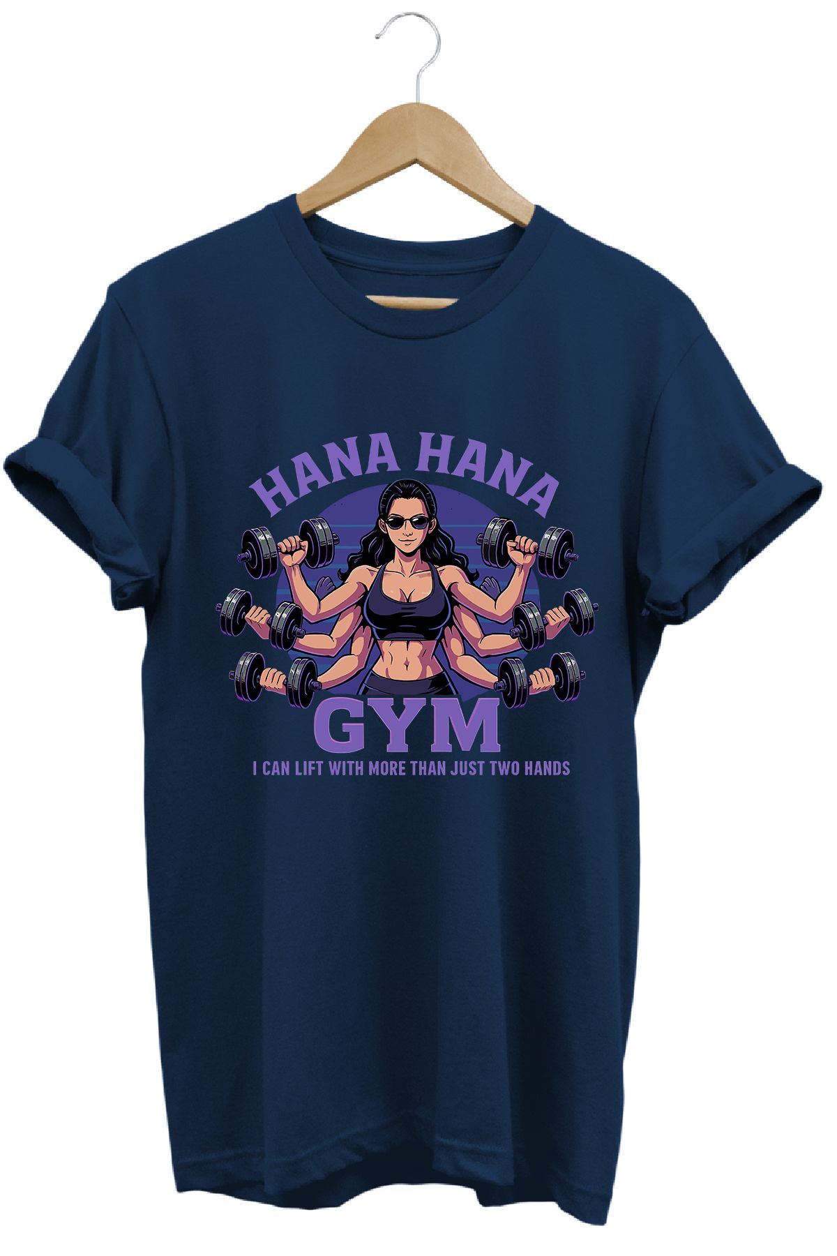 remonz Kadın Nico Robin Gym Baskılı Regular Fit %100 Pamuklu Tişört Geniş Renk ve Beden
