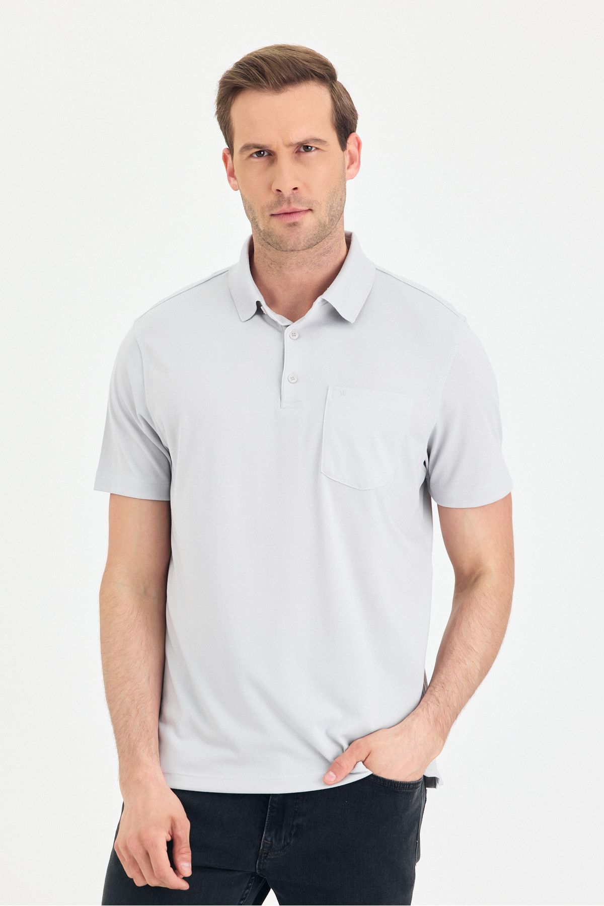 ENQUE Cepli Düz Pamuk Yazlık Kısa Kol Polo Yaka Çekmez Basic Slim Fit T-Shirt