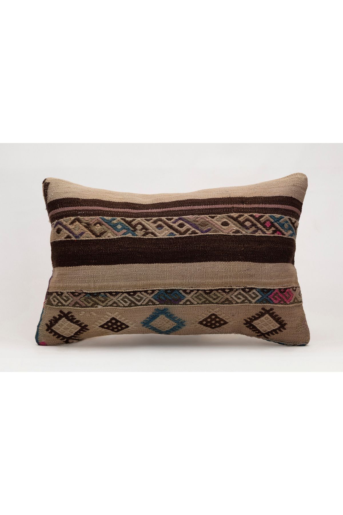 Kilim Whole Sale El Yapımı Kilim'den Yapılmış Vintage Yastık Kırlent Kılıfı, 40x60 cm