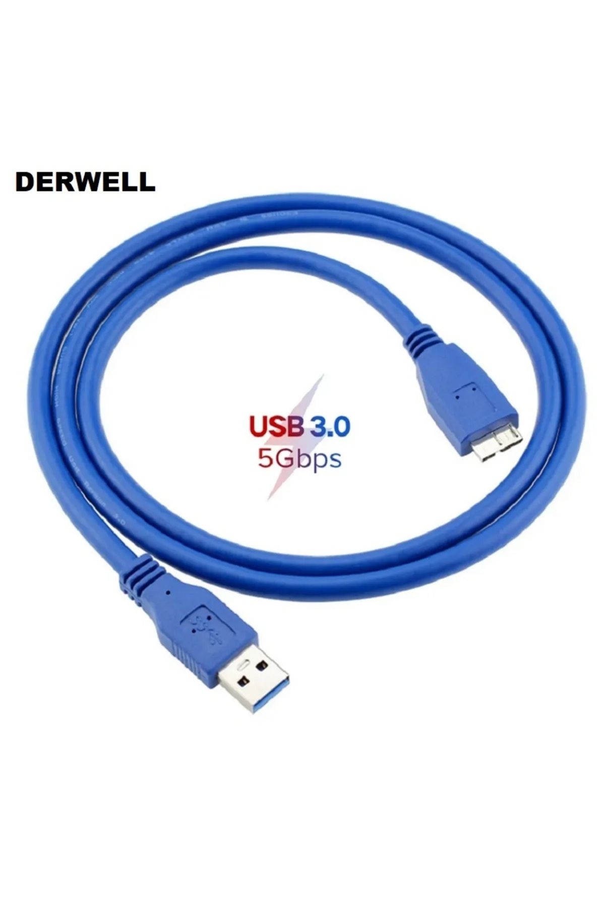 Derwell 1 Metre USB 3.0 Veri Kablosu 1mt Samsung Galaxy S5 Note3 Note Kamera Harici Sabit Sürücü ile Uyumlu