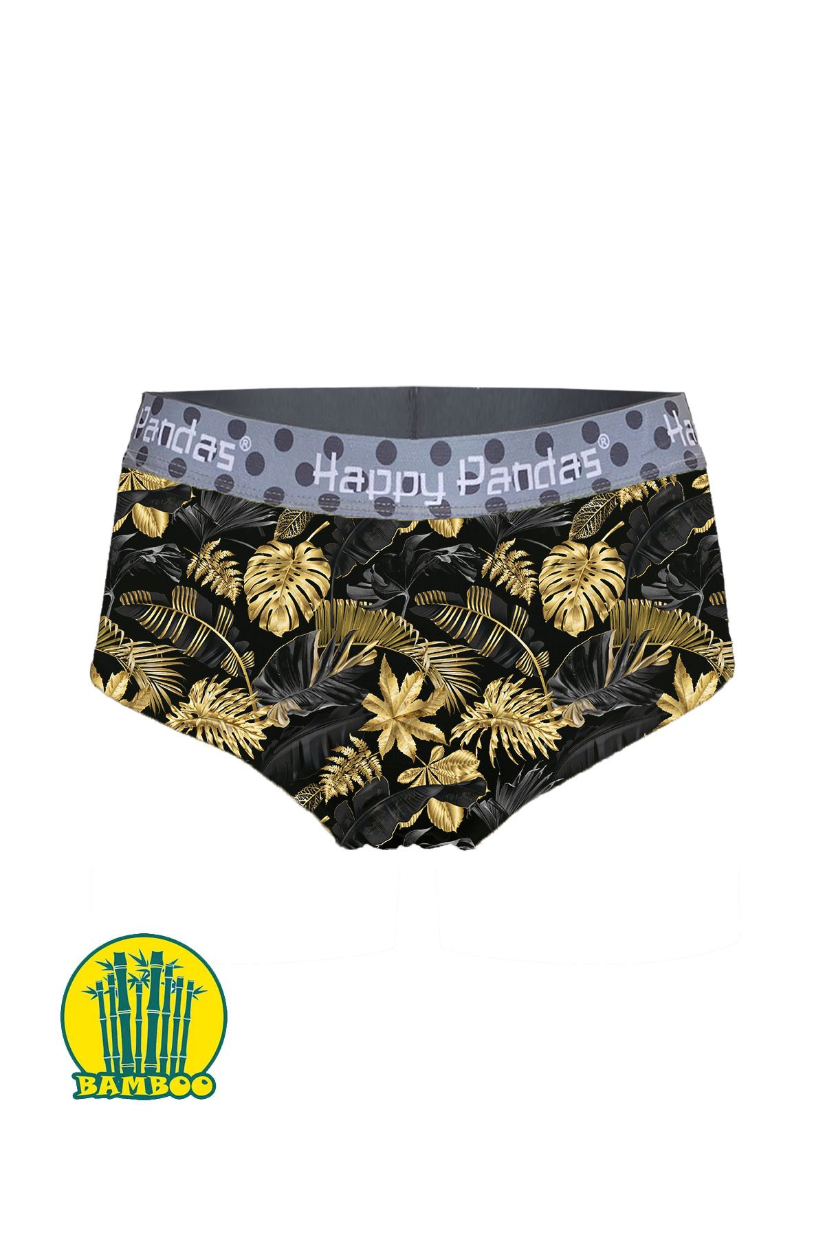 BRAINWEAR Kadın Likralı Bambu Dijital Baskılı Hipster Boxer Külot - Happy Pandas Creation