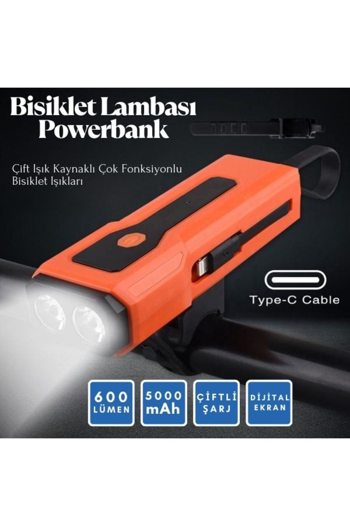 Fenerix Z-828 Şarjlı Bisiklet Işığı, Su Geçirmez Bisiklet Lambası