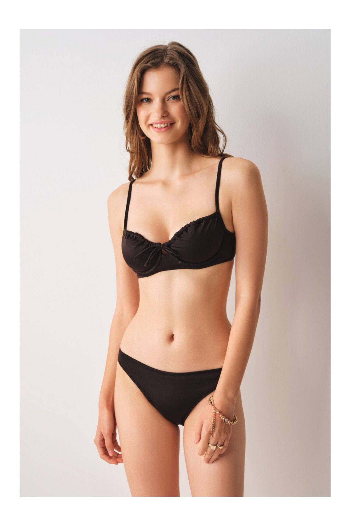No Gossip Siyah Klasik Bikini Tek Alt