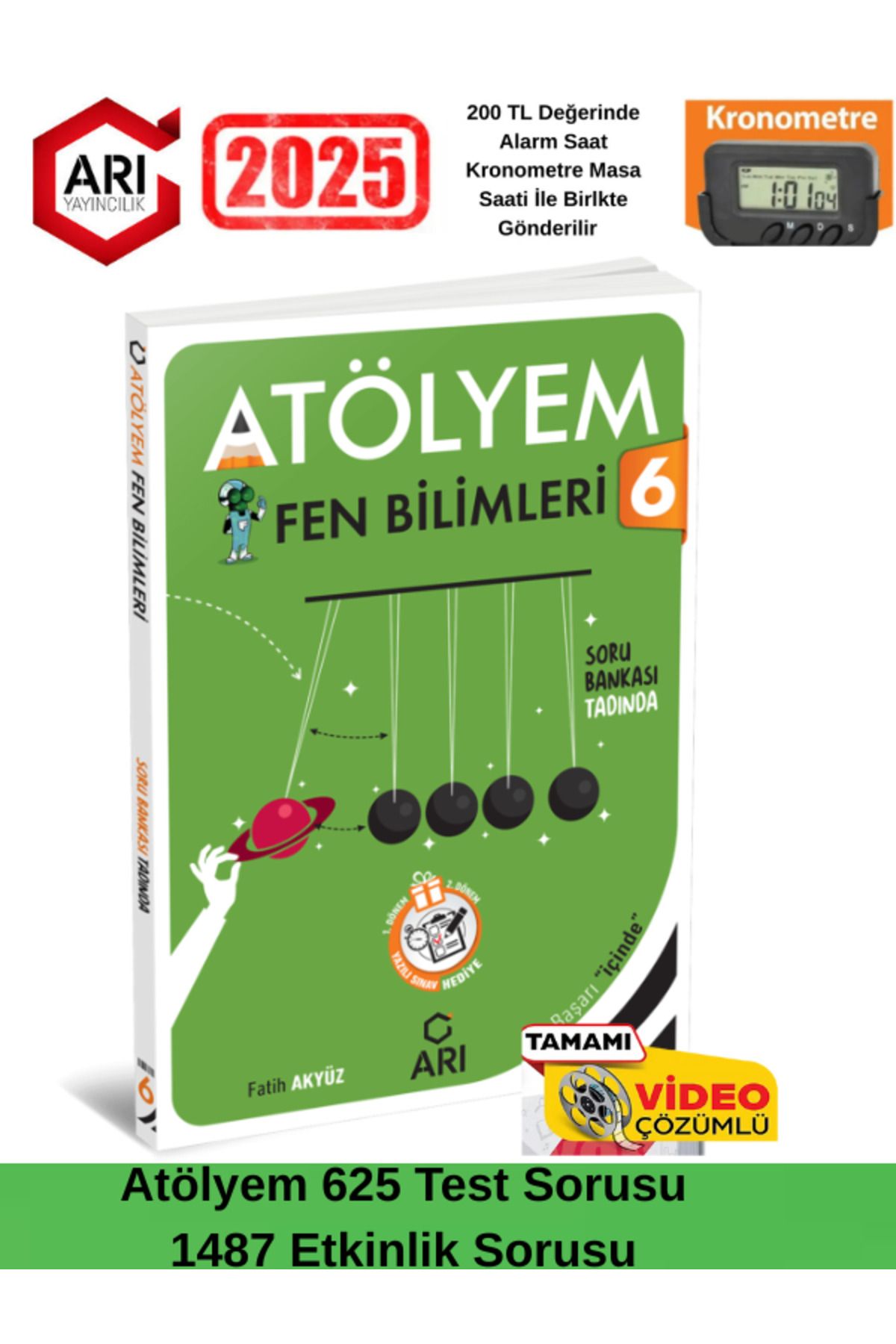 Arı Yayıncılık 6.Sınıf Fen Bilimleri %100 Yeni Müfredat Video Çözümlü Soru Bankası+Kronometre
