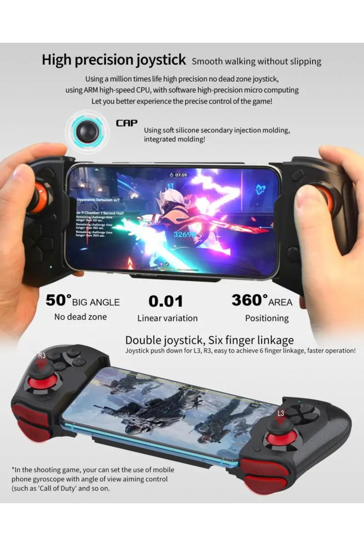 OEM-Gamepad Controller 2 in 1, phone, tablet, PC, extendable, battery, Wi-fi, Android, iOS, Window 7