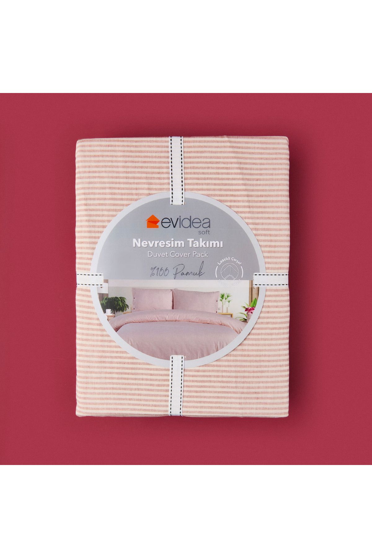 Evidea Soft Stripe Tek Kişilik Nevresim Takımı - Kiremit