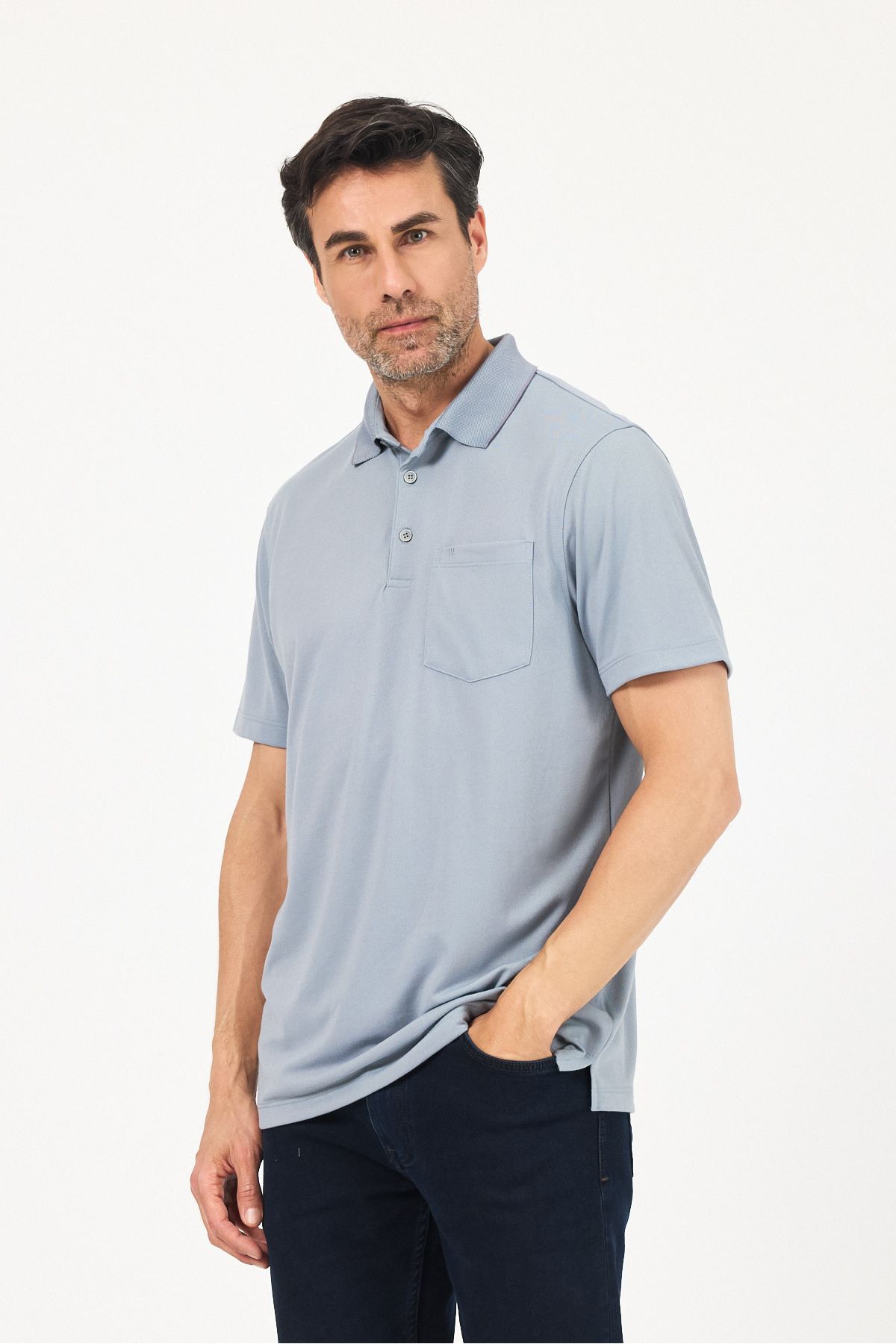 ENQUE Cepli Düz Pamuk Yazlık Kısa Kol Polo Yaka Çekmez Basic Slim Fit T-Shirt