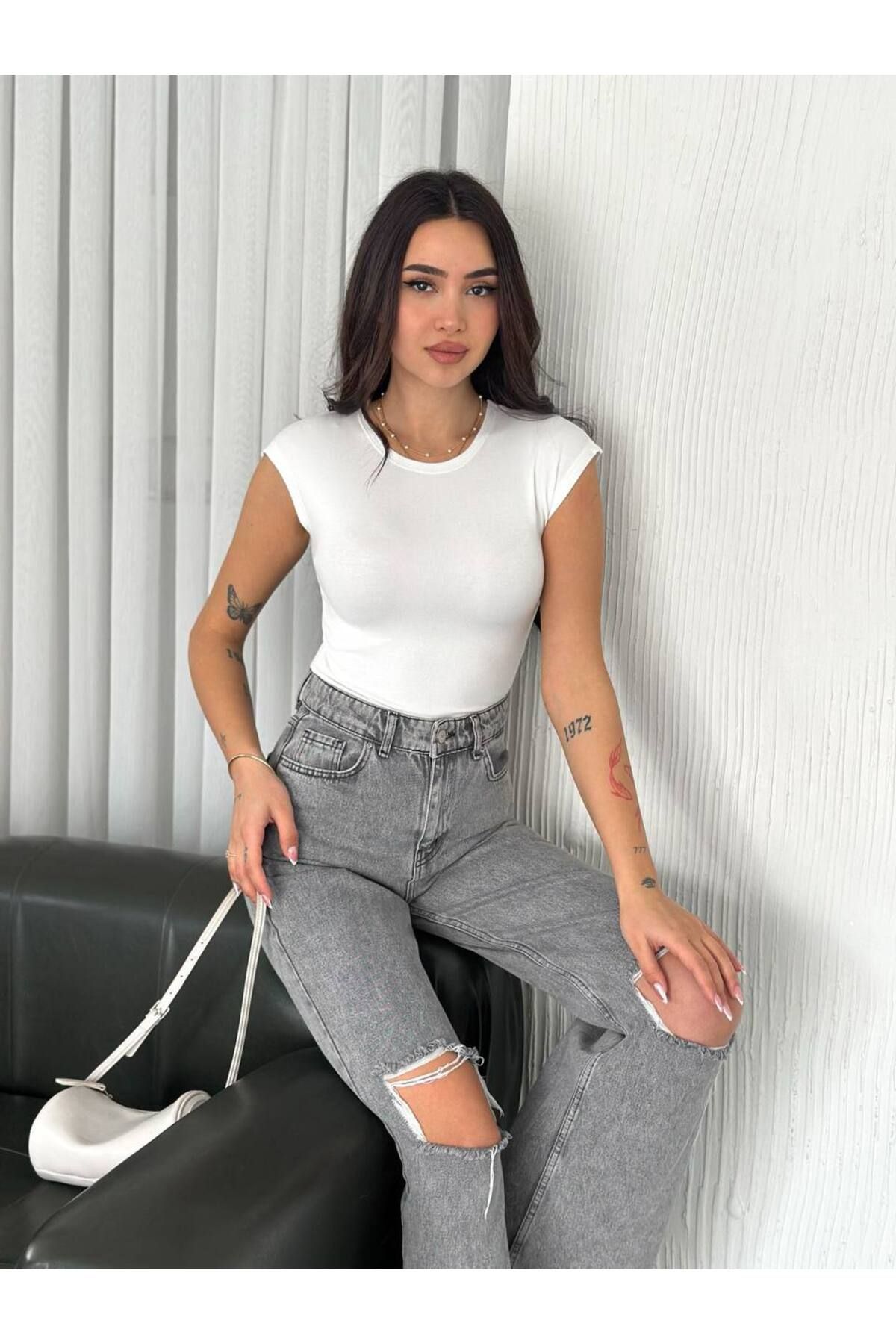 Noa Noa Sıfır Kol Crop Basic Kısa Kollu T-Shirt
