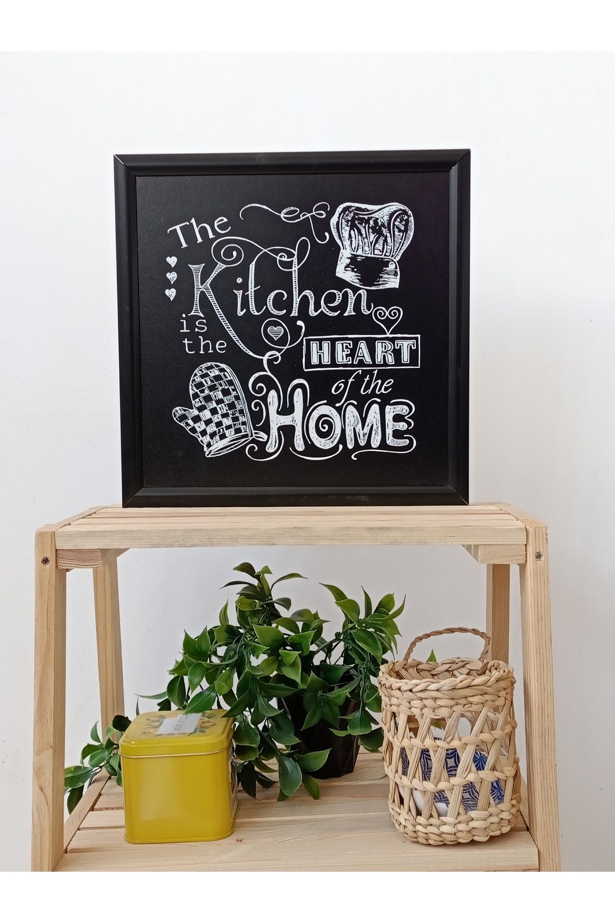 Wooden Factory The Kitchen is the HEART of the HOME, Mutfak EVİN KALBİDİR Plastik Çerçeveli Tablo