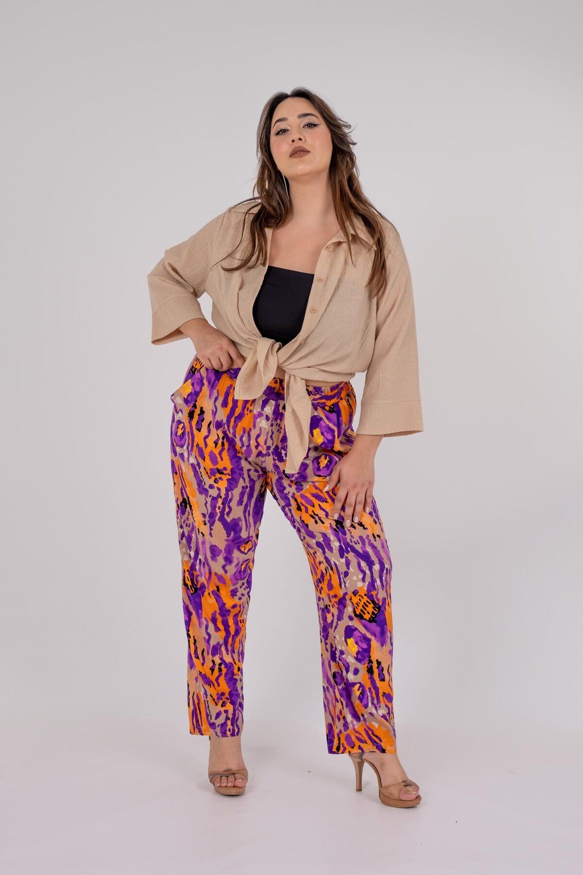 Roxxlen 333974 Beli Lastikli Boru Paça Pantolon