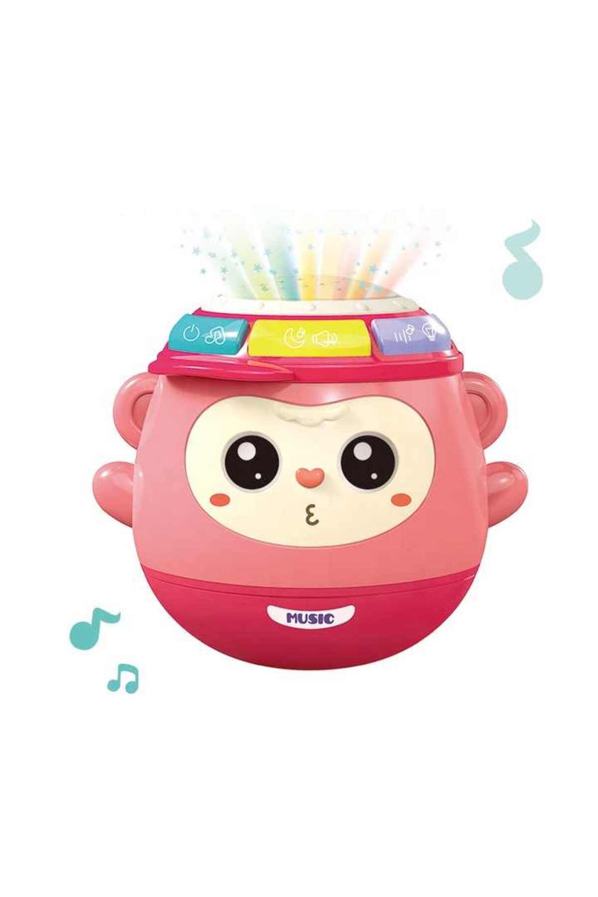 NillyToys Maymun Oyun Müzikli Projeksiyonlu 5in1 Eğitici Oyuncak Pembe
