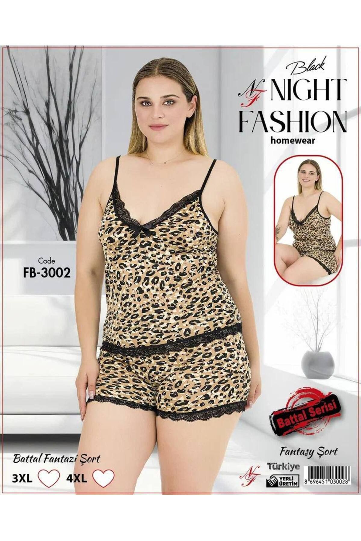 Emir Store İp askılı şortlu büyük beden kadın pijama takımı
