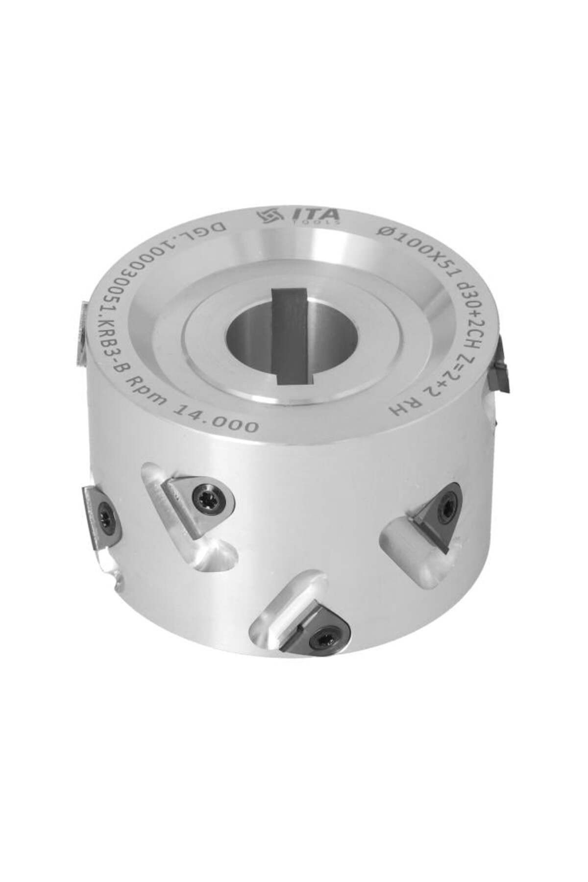 ITA TOOLS 100X51X30 Z=2+2 RH DEĞİŞEBİLİR JİLETLİ DİA ÖN FREZE ALÜMİNYUM