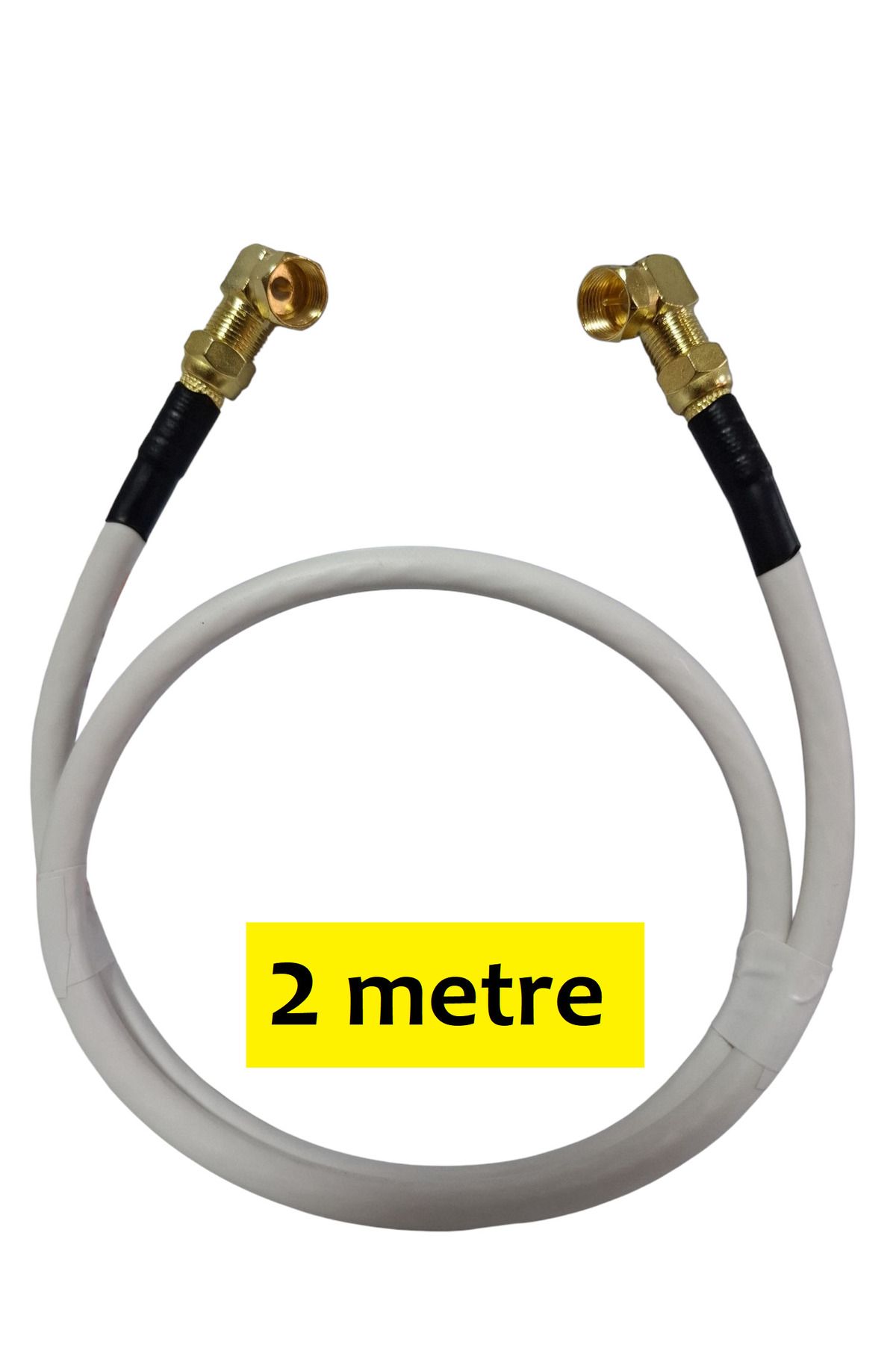 Vwin Gold L Tipi F Konnektörlü Anten Kablosu 90 Derece “Tak Kullan” (2 Metre)