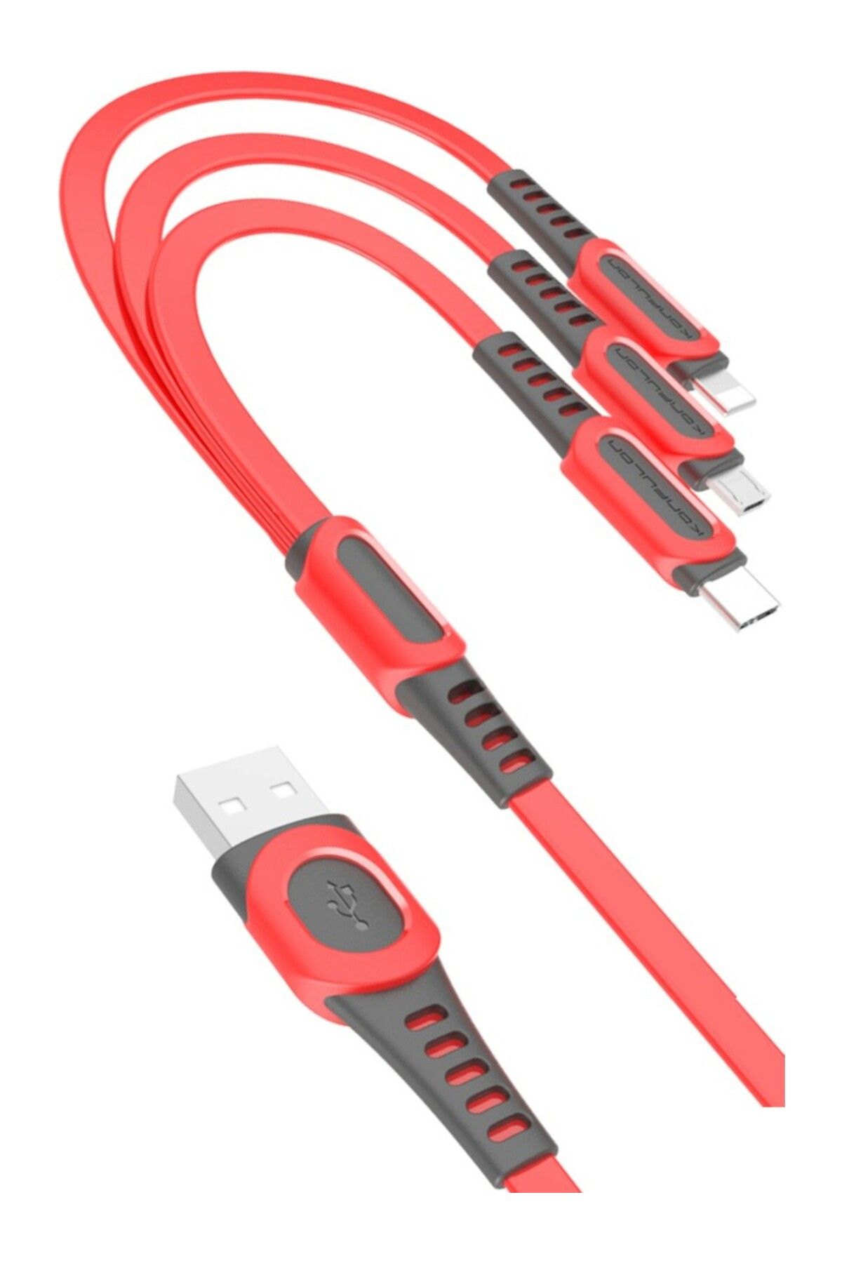 Zipax LG Q61 Q7 Q70 V20 V30 Şarj Kablosu 3in1 (Type-C-Lihgtning-Micro) 1.3m 3A