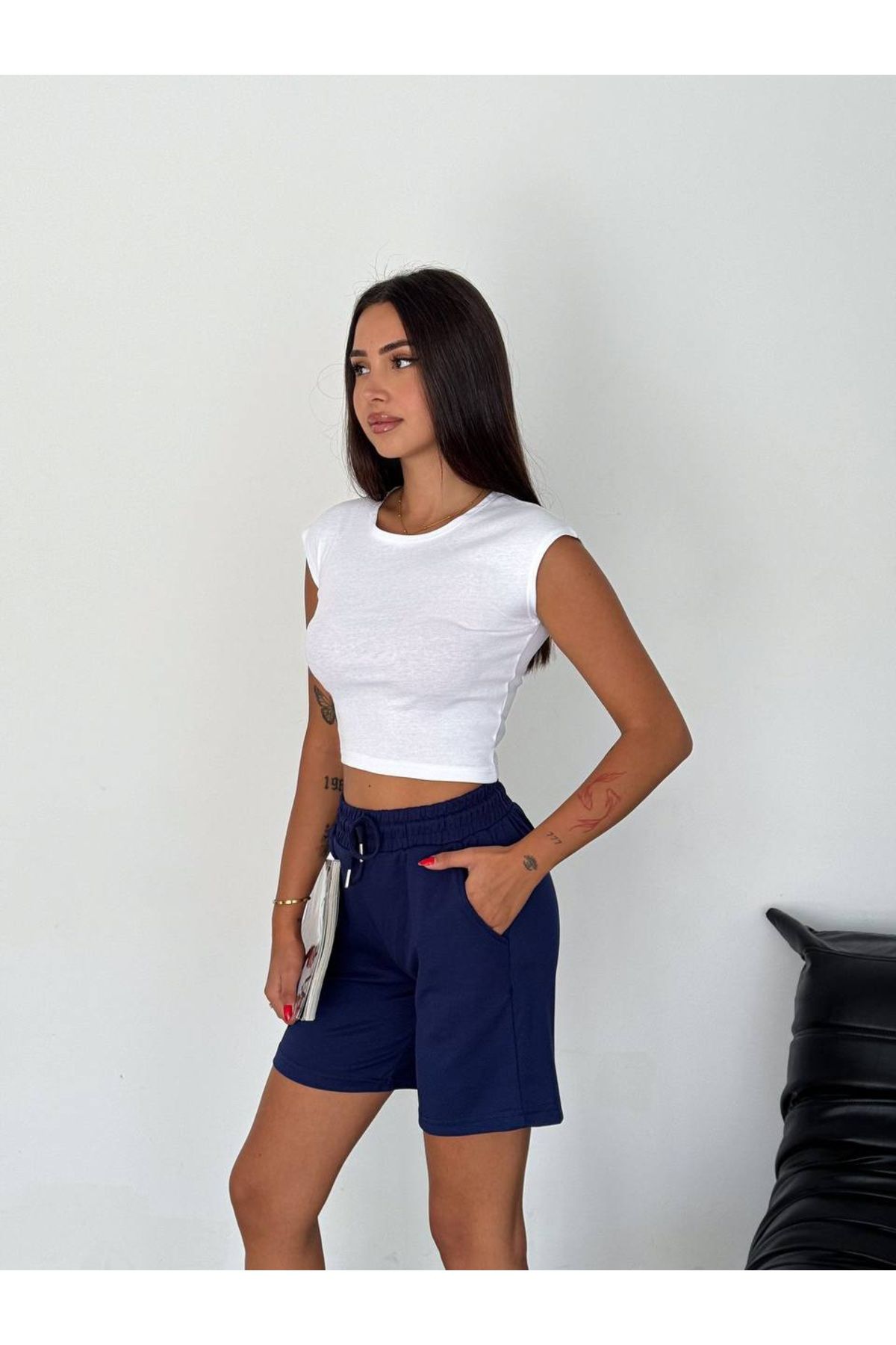 Noa Noa Modal Kumaş Beli Lastikli Kısa Şort