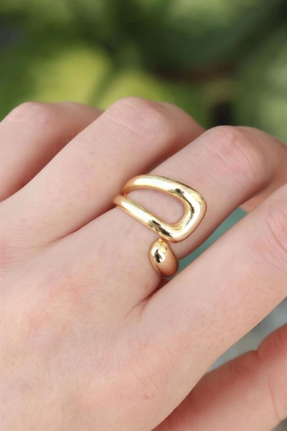 Lale Moda Pirinç Gold Renk Ayarlanabilir Yüzük