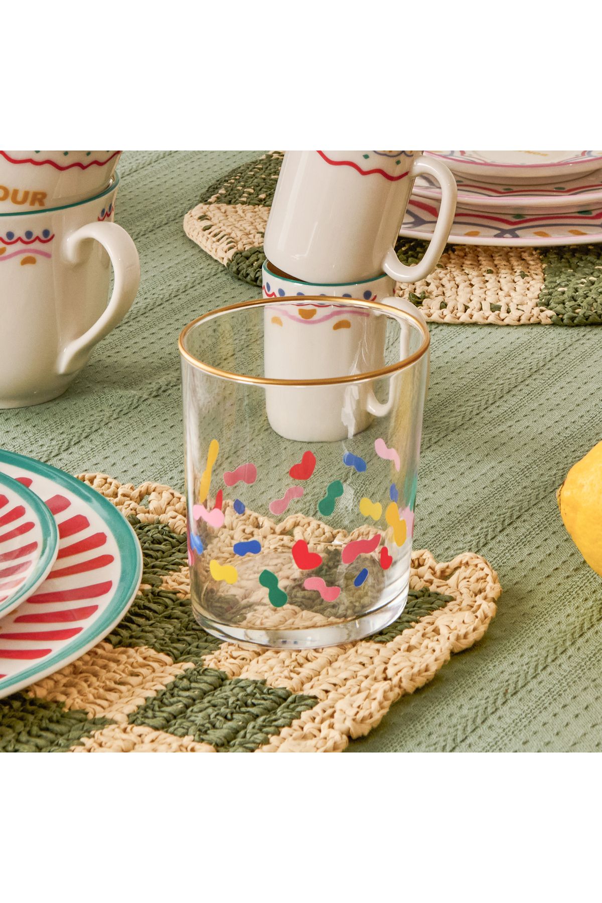 Rakle Functional Basic 4'lü Su Bardağı Seti - Renkli - 380 ml