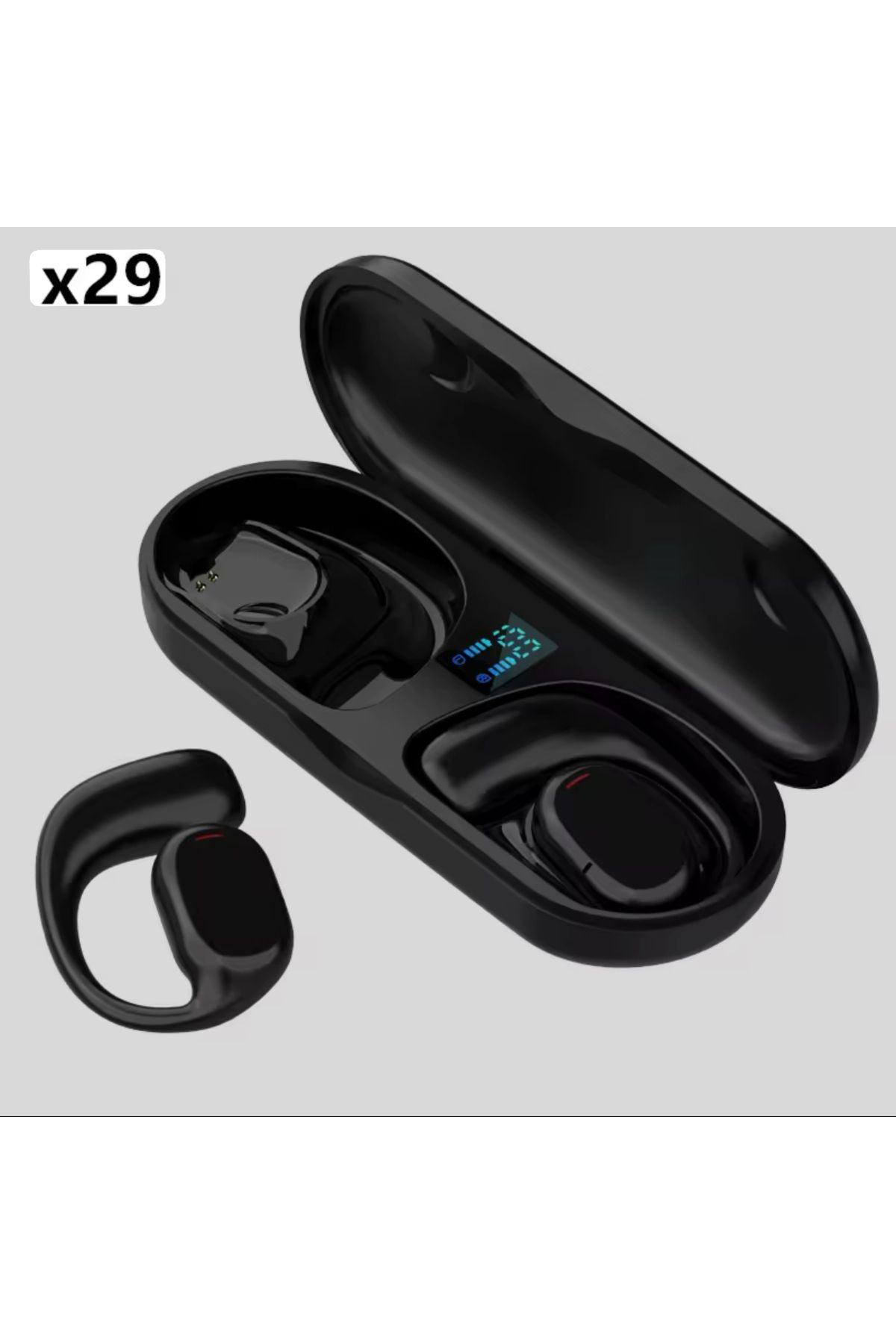 ABAS X29 Kulak Üstü Spor Bluetooth Kulaklık Dijital Ekran Uzun Menzilli Kablosuz Kulaklık