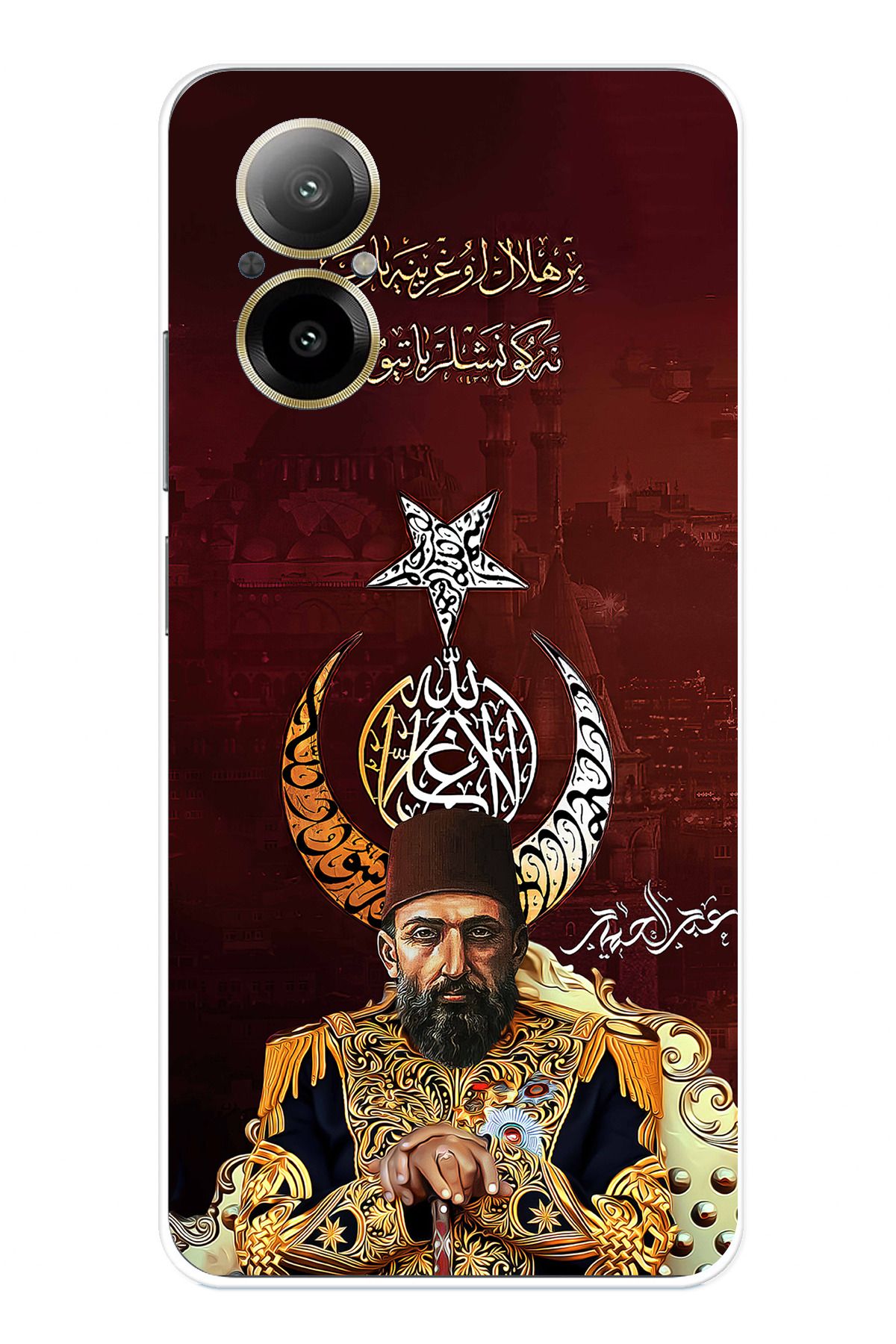 TechTree Realme 12 Lite Uyumlu Abdülhamid Han Şeffaf Silikon Kılıf
