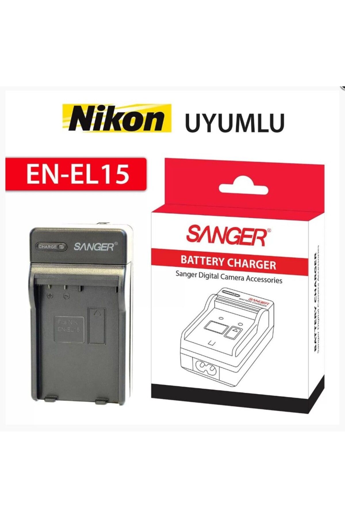 SANGER ,Nikon D7000,NİKON D7100, İle Uyumlu Fotoğraf Makinesi Şarj Cihazı
