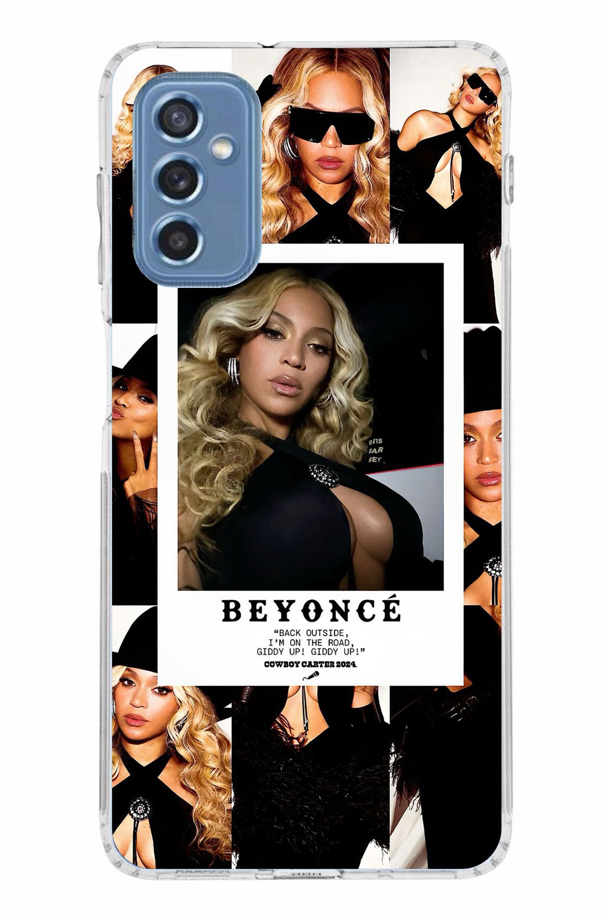 TechTree Samsung Galaxy M52 Uyumlu Beyonce Fotoğraflar Şeffaf Silikon Kılıf