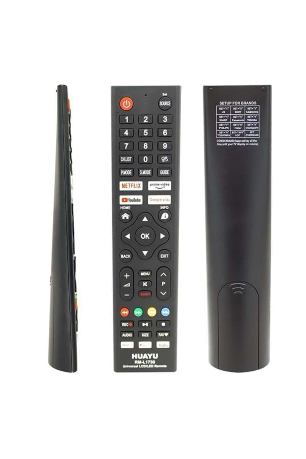 DENİZBİLİŞİM Huayu Rm-L1730 Netflix-Youtube-Prime Video-Google Play Tuşlu Universal Lcd Led Tv Kumandası