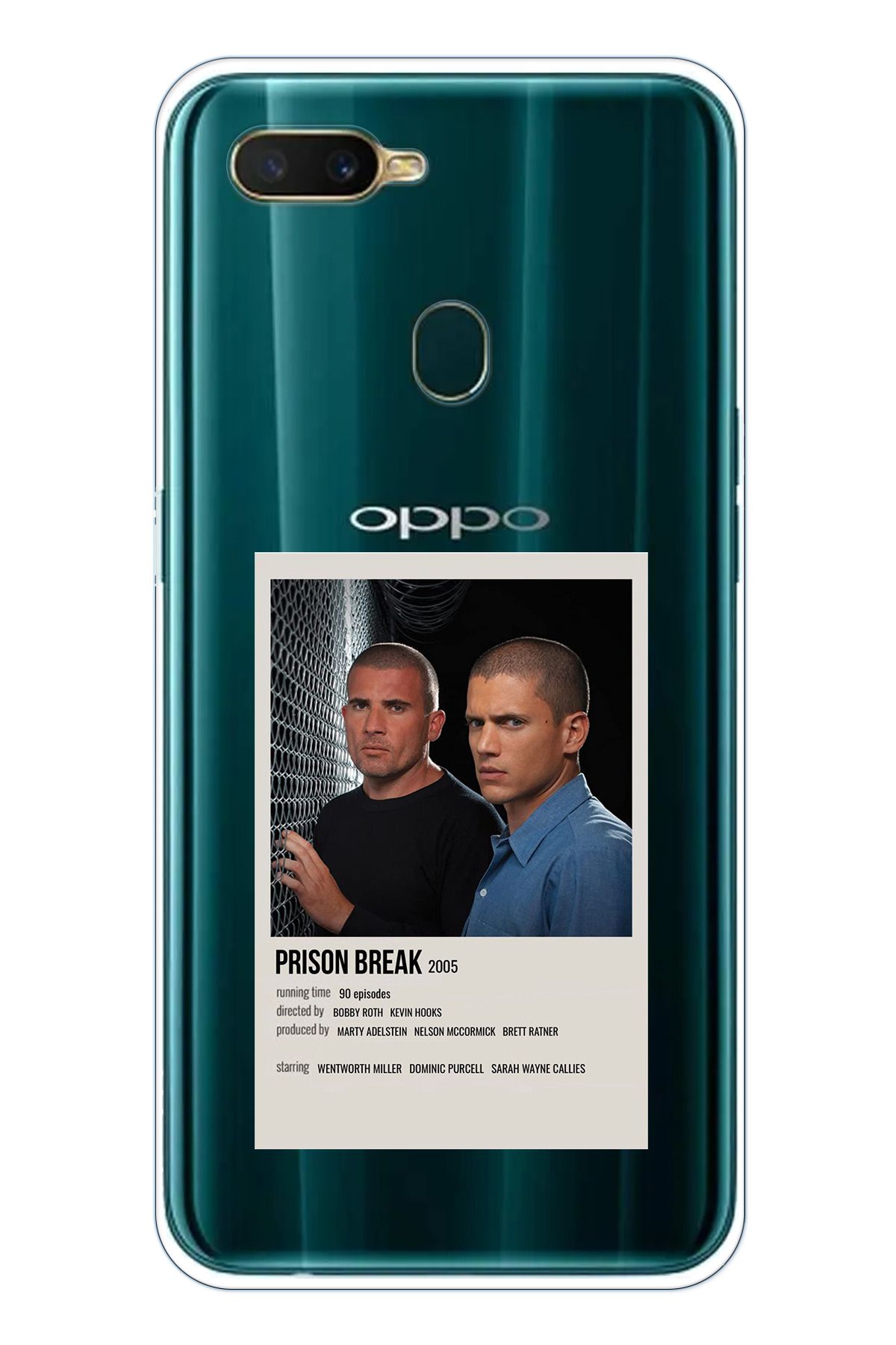 TechTree Oppo A5S- AX7 - A12 Uyumlu Prison Break Tasarımlı Şeffaf Silikon Kılıf