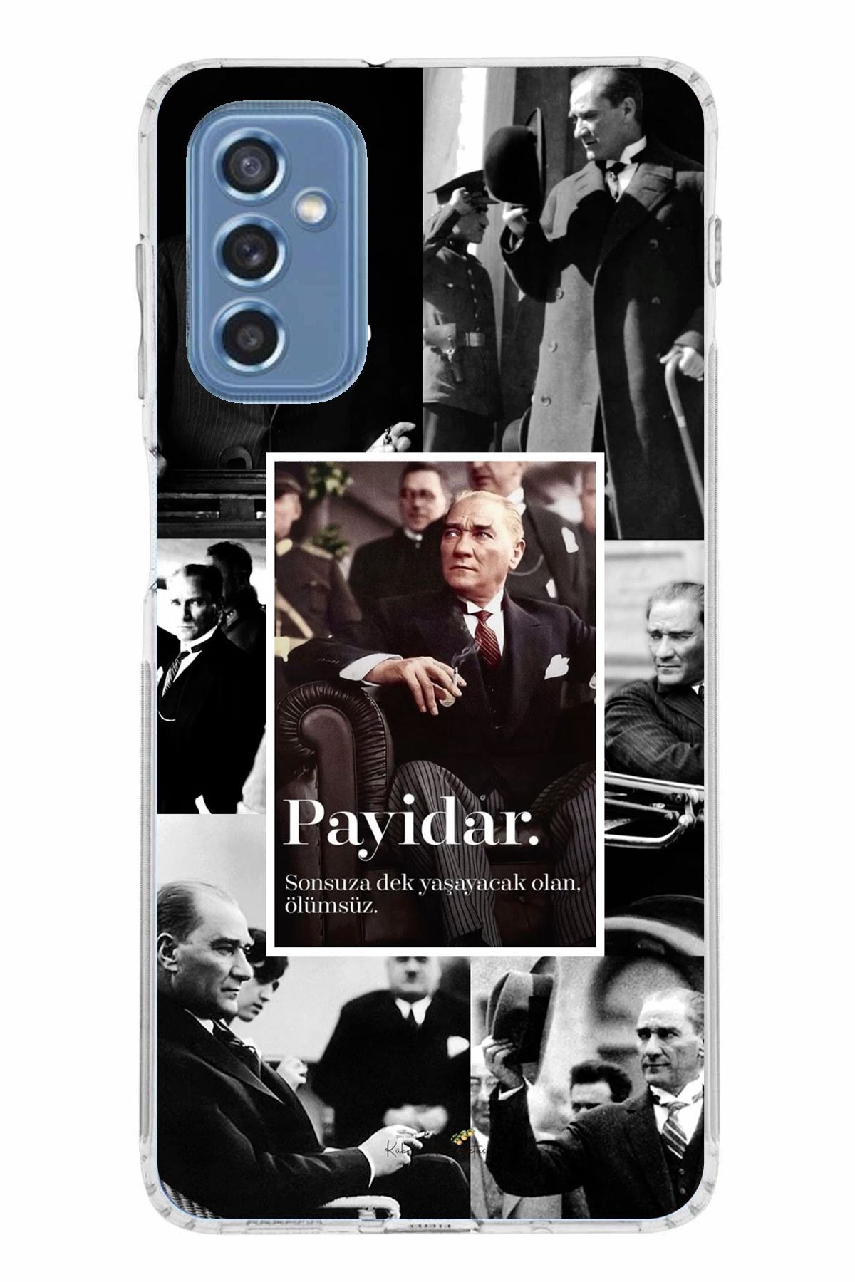 TechTree Samsung Galaxy M52 Uyumlu Atatürk Payidar Şeffaf Silikon Kılıf
