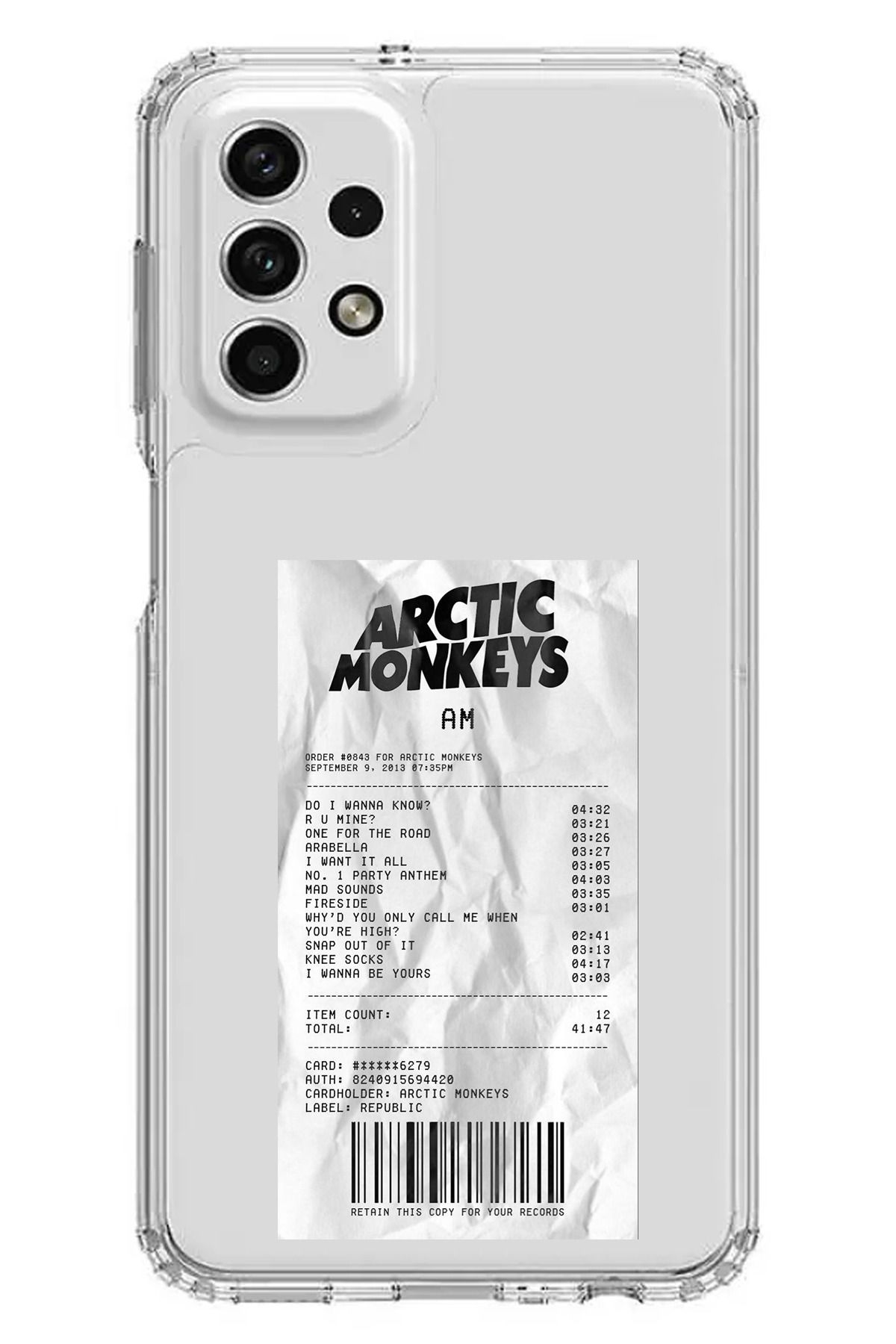 TechTree Samsung Galaxy A73 Uyumlu Arctic Monkeys Tasarımlı Şeffaf Silikon Kılıf